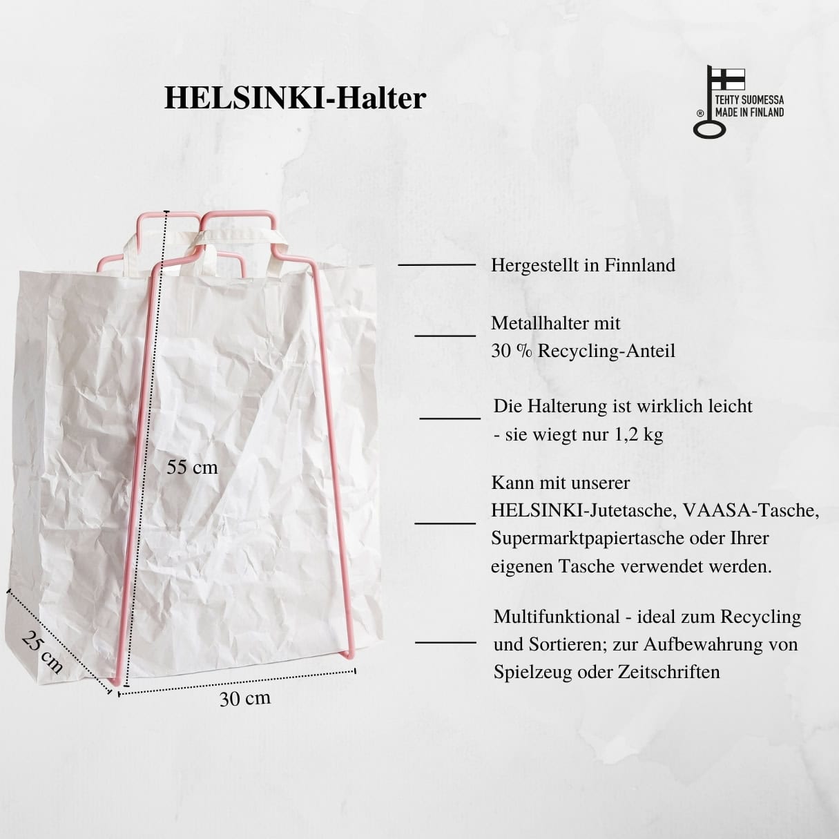 HELSINKI-Papiertütenhalter rosa