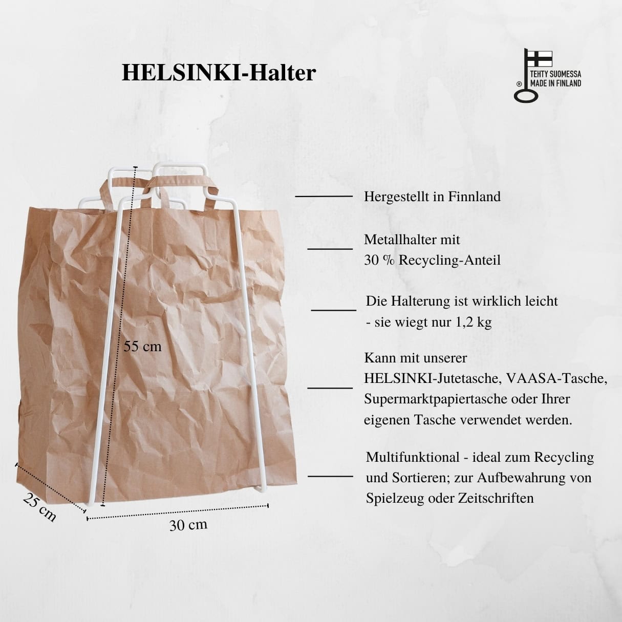 HELSINKI-Papiertütenhalter weiß