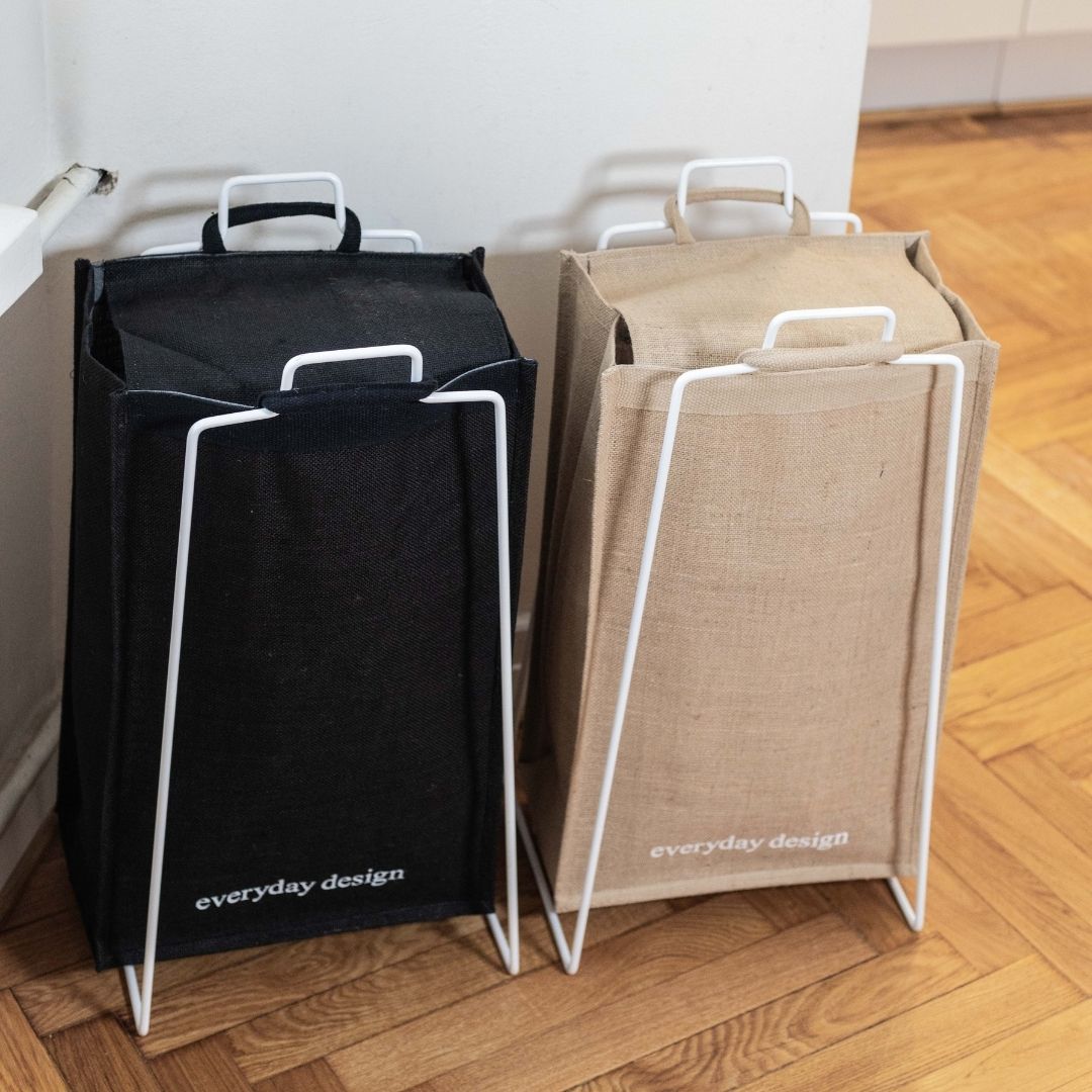 TURKU XL - Recyclinghalter Weiß + XL-Tasche