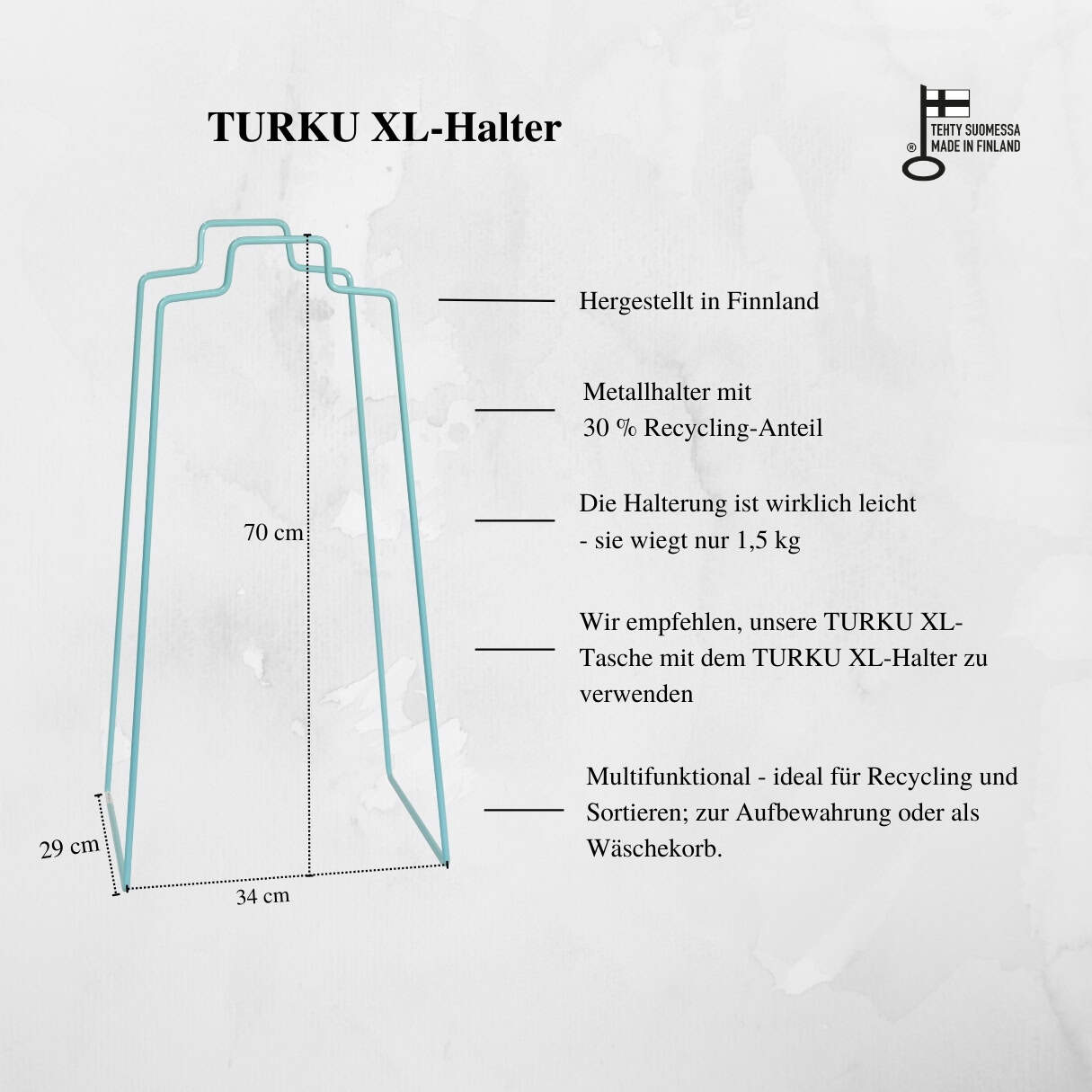 TURKU XL-Halter türkis