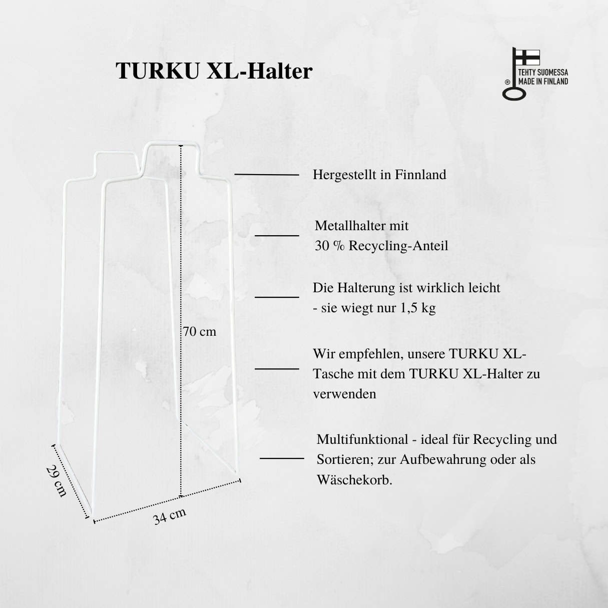 TURKU XL-Halter weiß