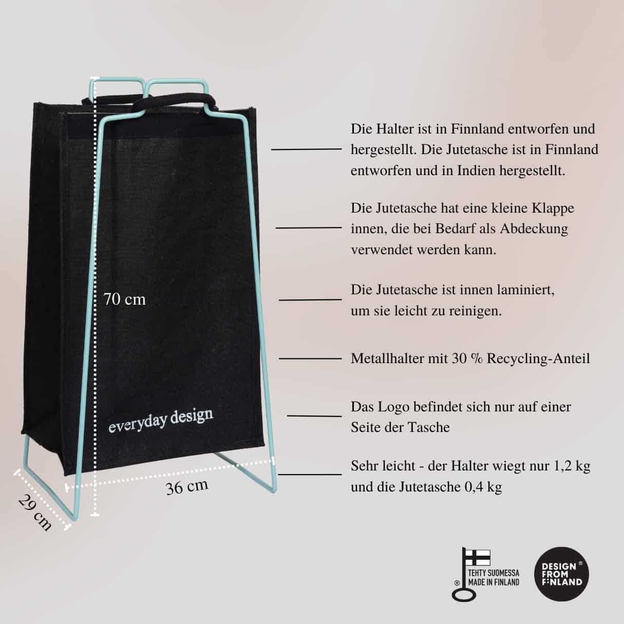 TURKU XL-Halter türkis + TURKU XL-Tasche