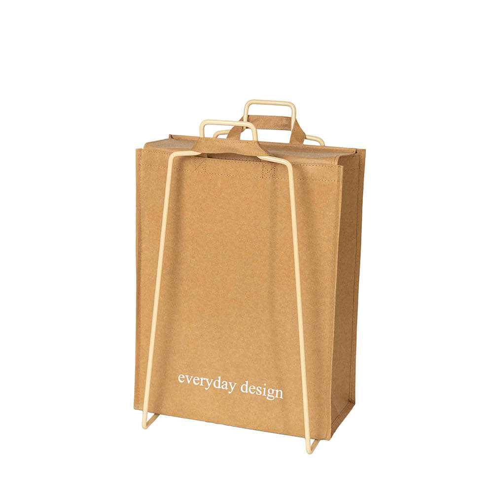 HELSINKI-Papiertütenhalter beige und eine waschbare Papiertasche