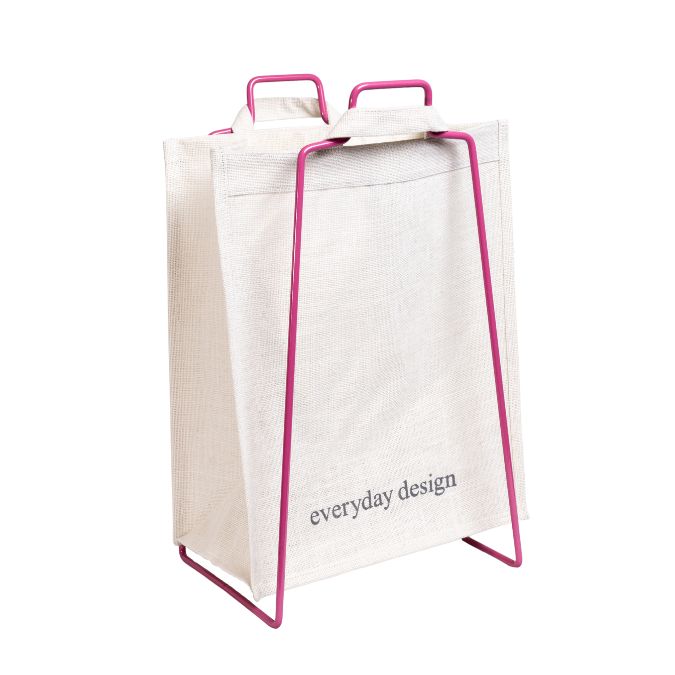 HELSINKI - Papiertütenhalter himbeerrot mit Jutetasche