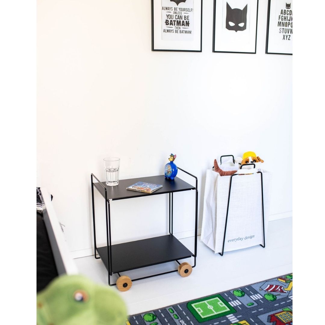 HELSINKI-Papiertütenhalter schwarz mit Jutetasche