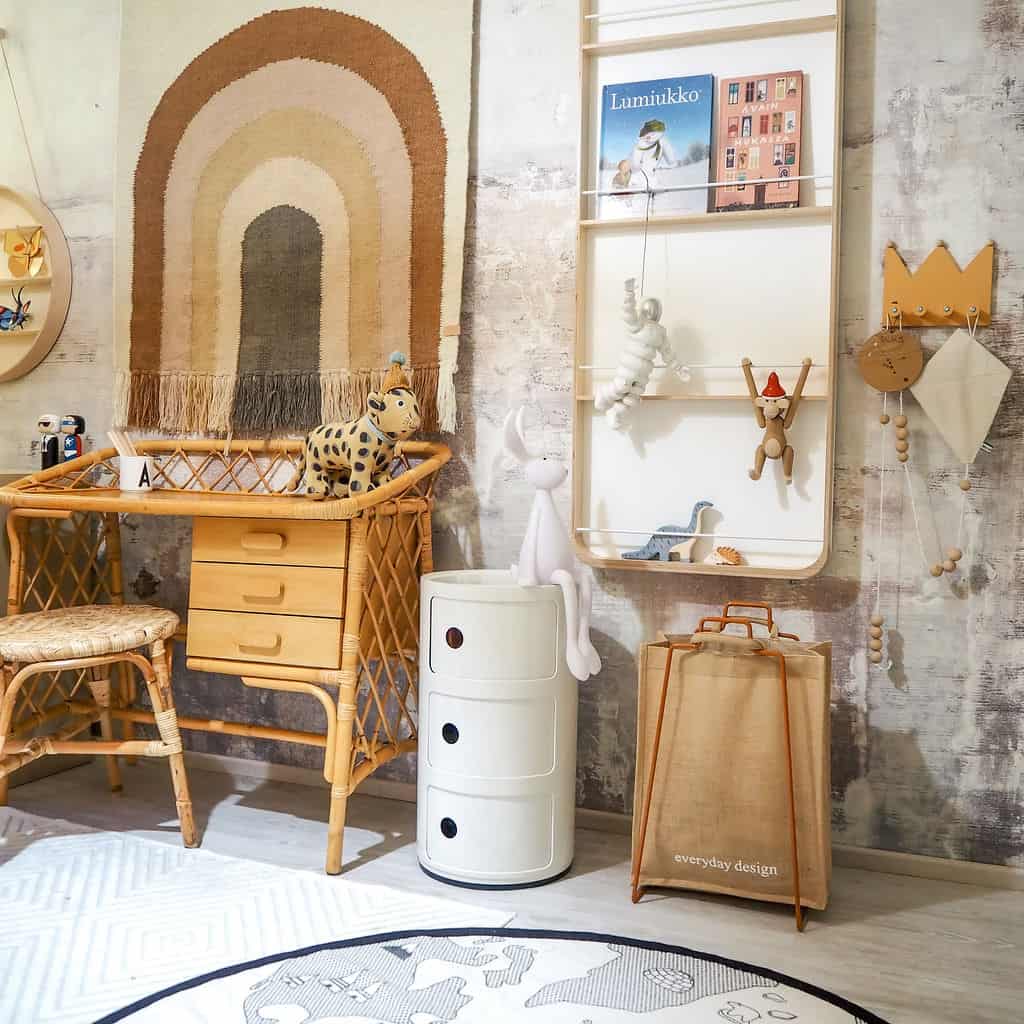 HELSINKI-Papiertütenhalter karamellbraun mit Jutetasche