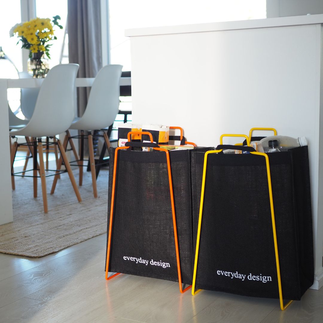 HELSINKI-halter orange mit Jutetasche