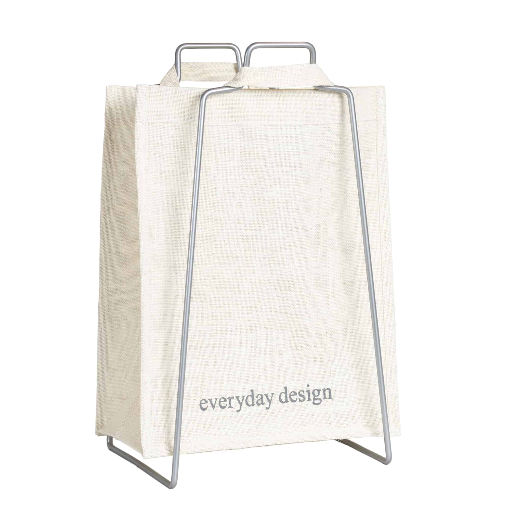 HELSINKI-Papiertütenhalter silber mit Jutetasche
