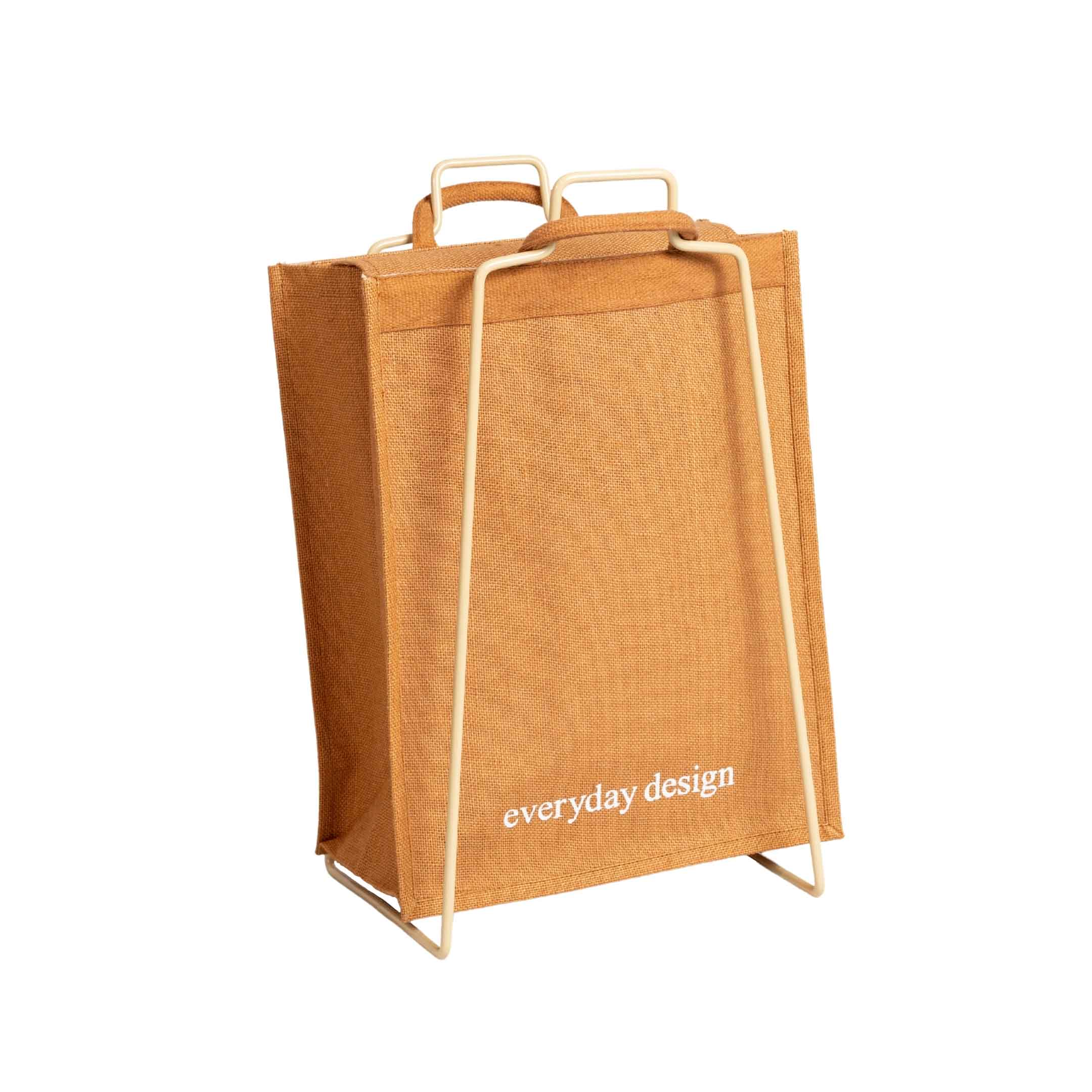 HELSINKI-Papiertütenhalter beige mit Jutetasche