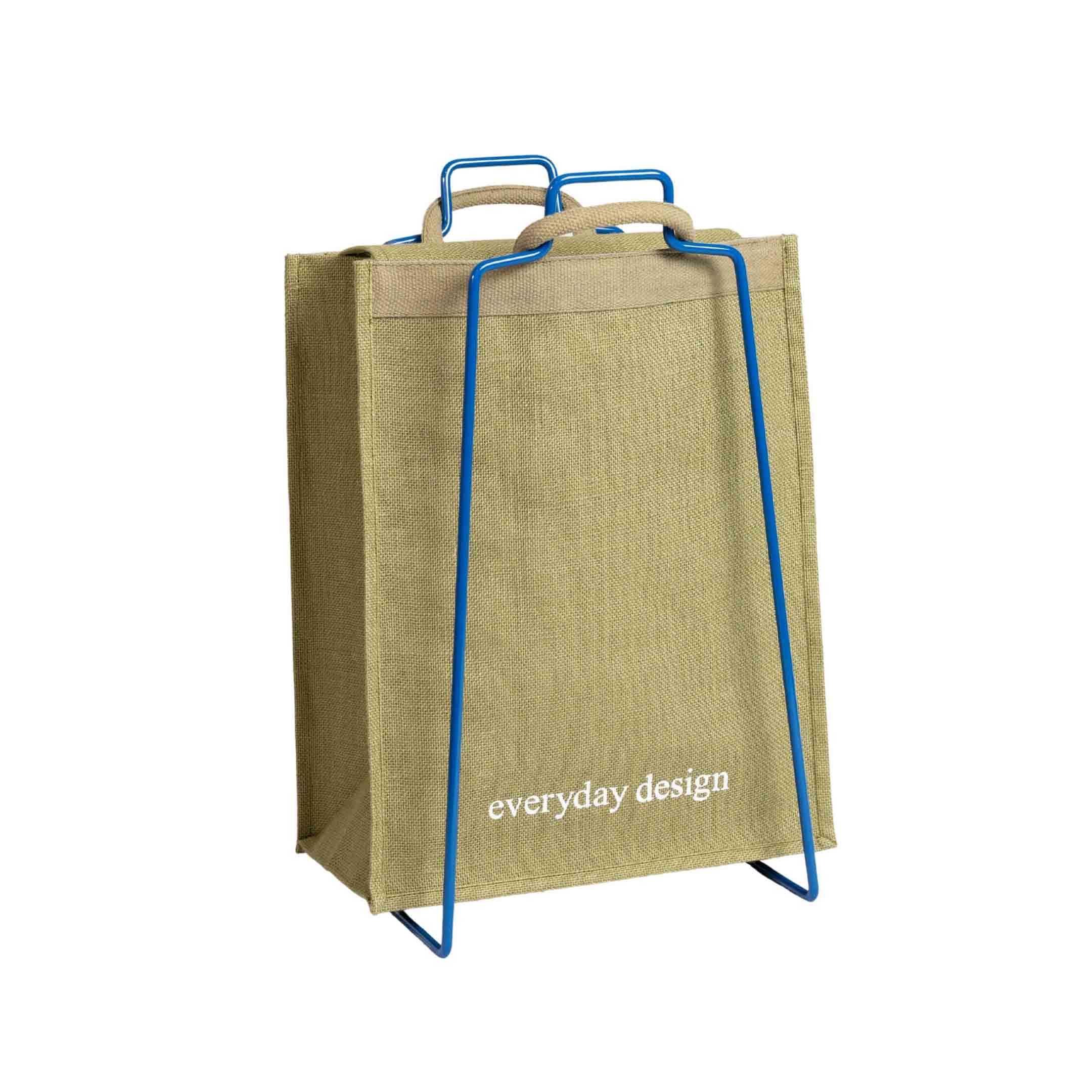 HELSINKI Papiertütenhalter blau mit Jutetasche