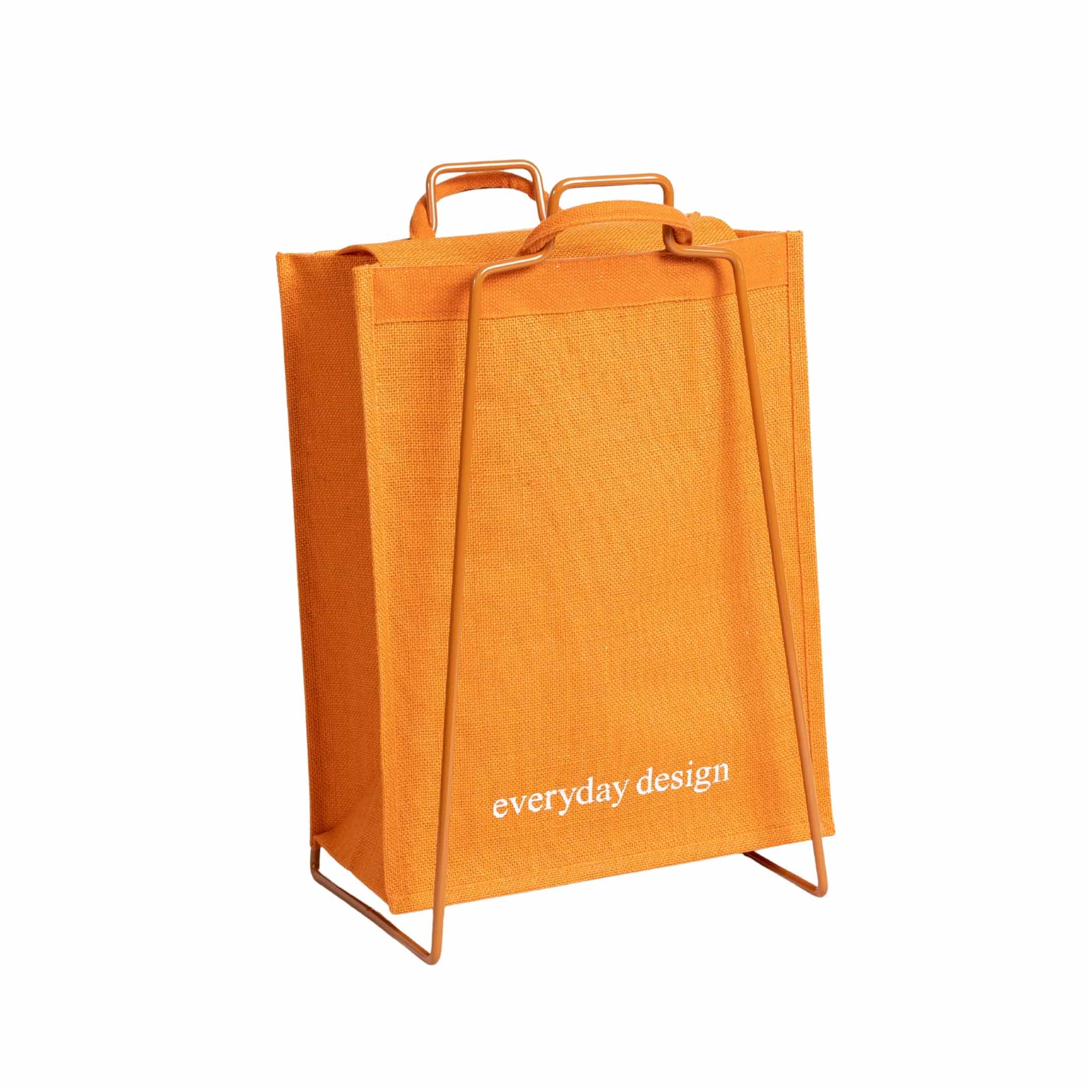 HELSINKI-Papiertütenhalter karamellbraun mit Jutetasche