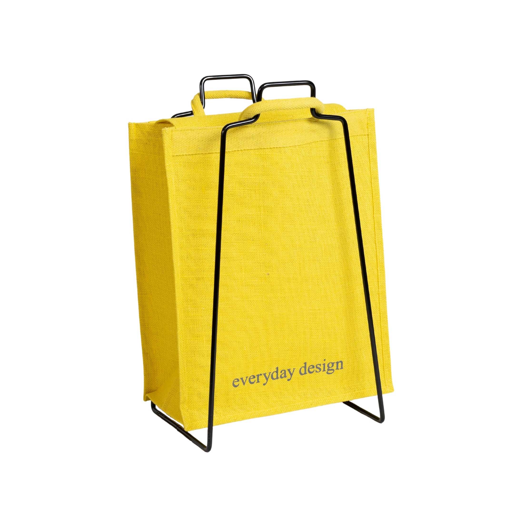 HELSINKI-Papiertütenhalter schwarz mit Jutetasche