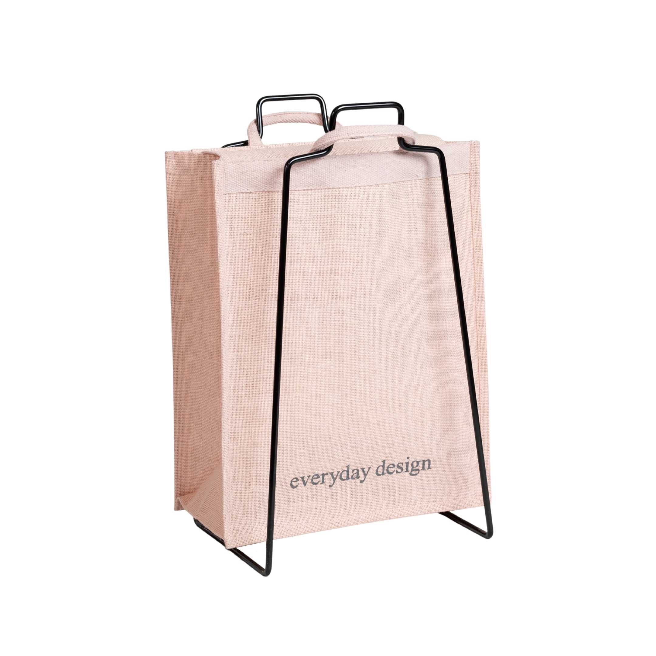 HELSINKI-Papiertütenhalter schwarz mit Jutetasche