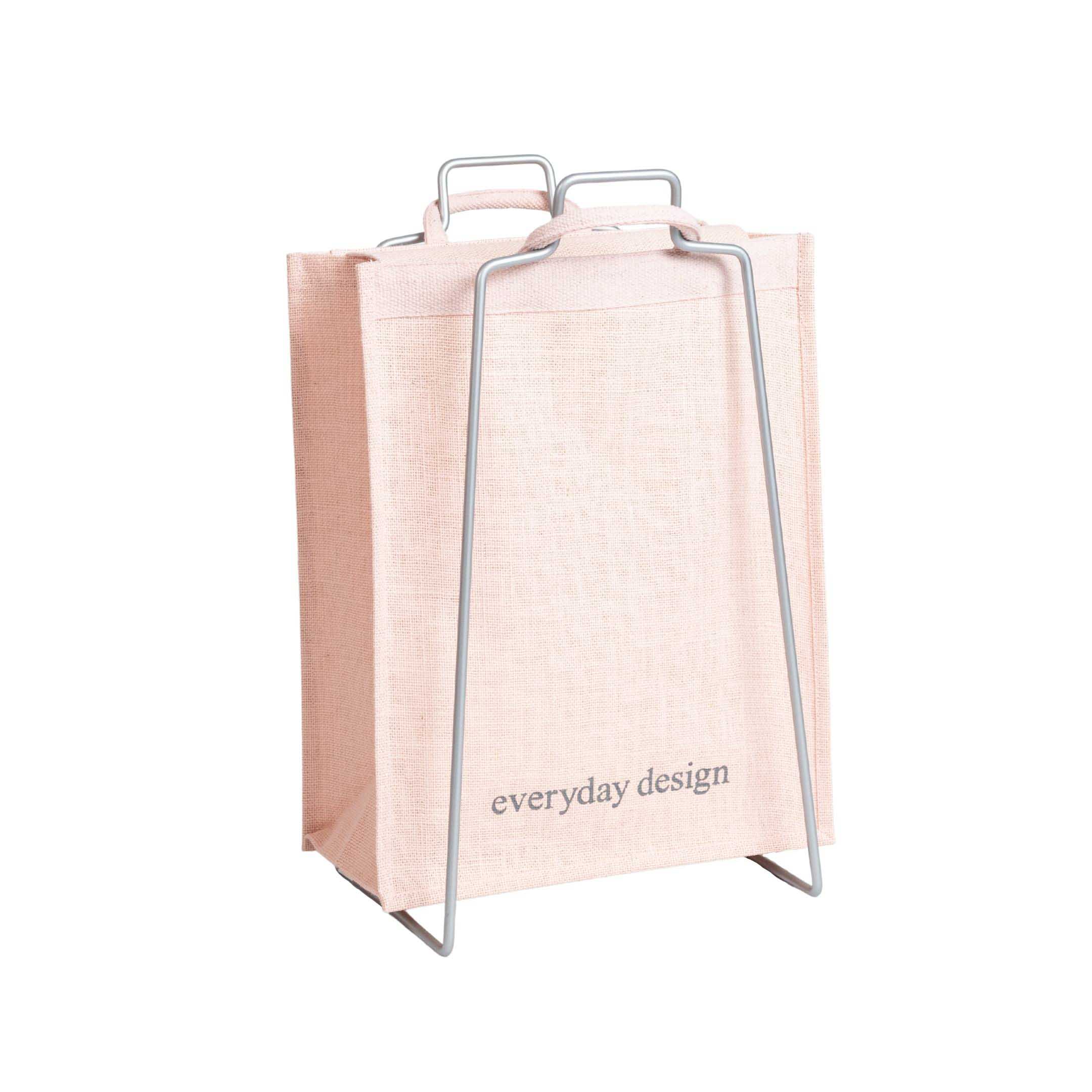 HELSINKI-Papiertütenhalter silber mit Jutetasche