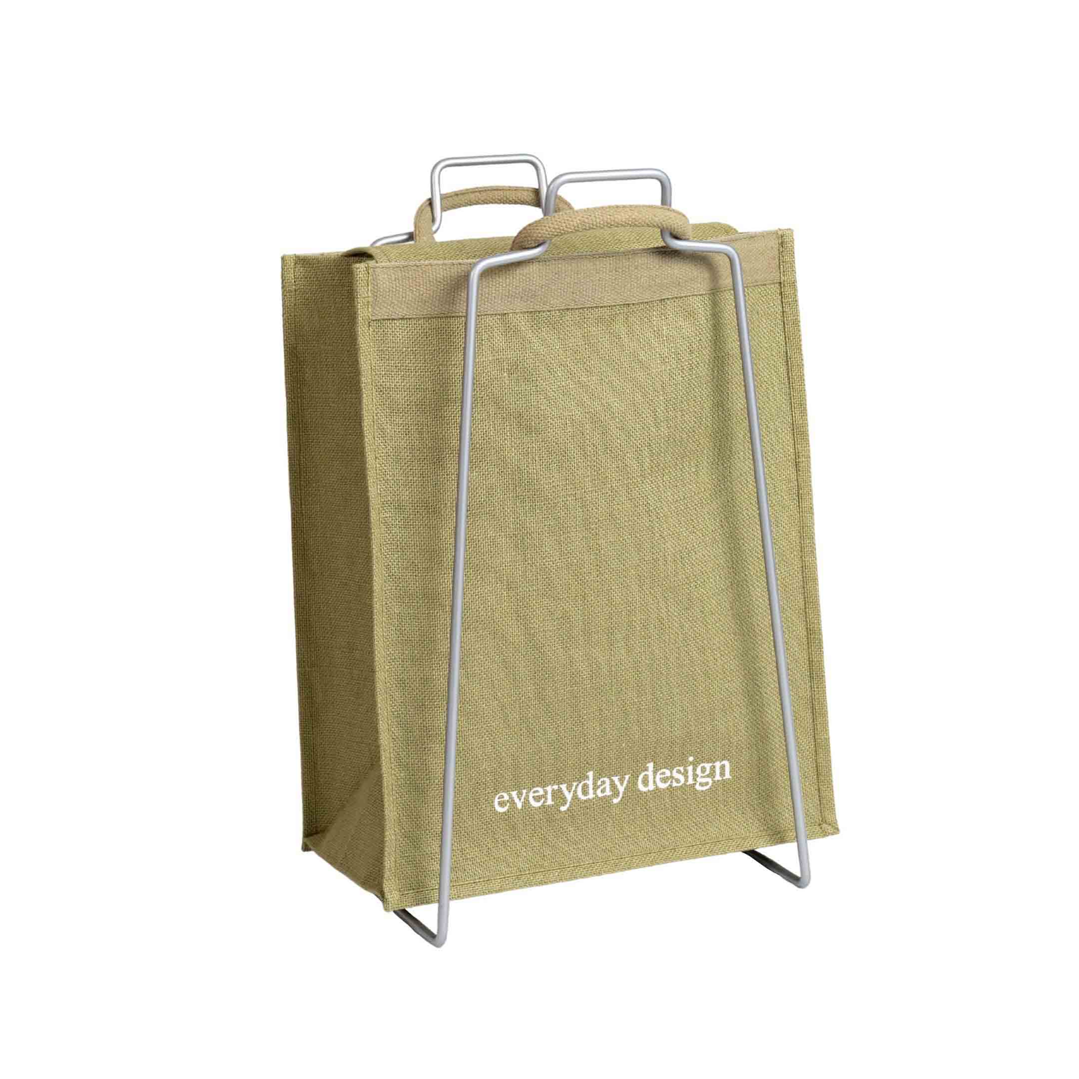 HELSINKI-Papiertütenhalter silber mit Jutetasche