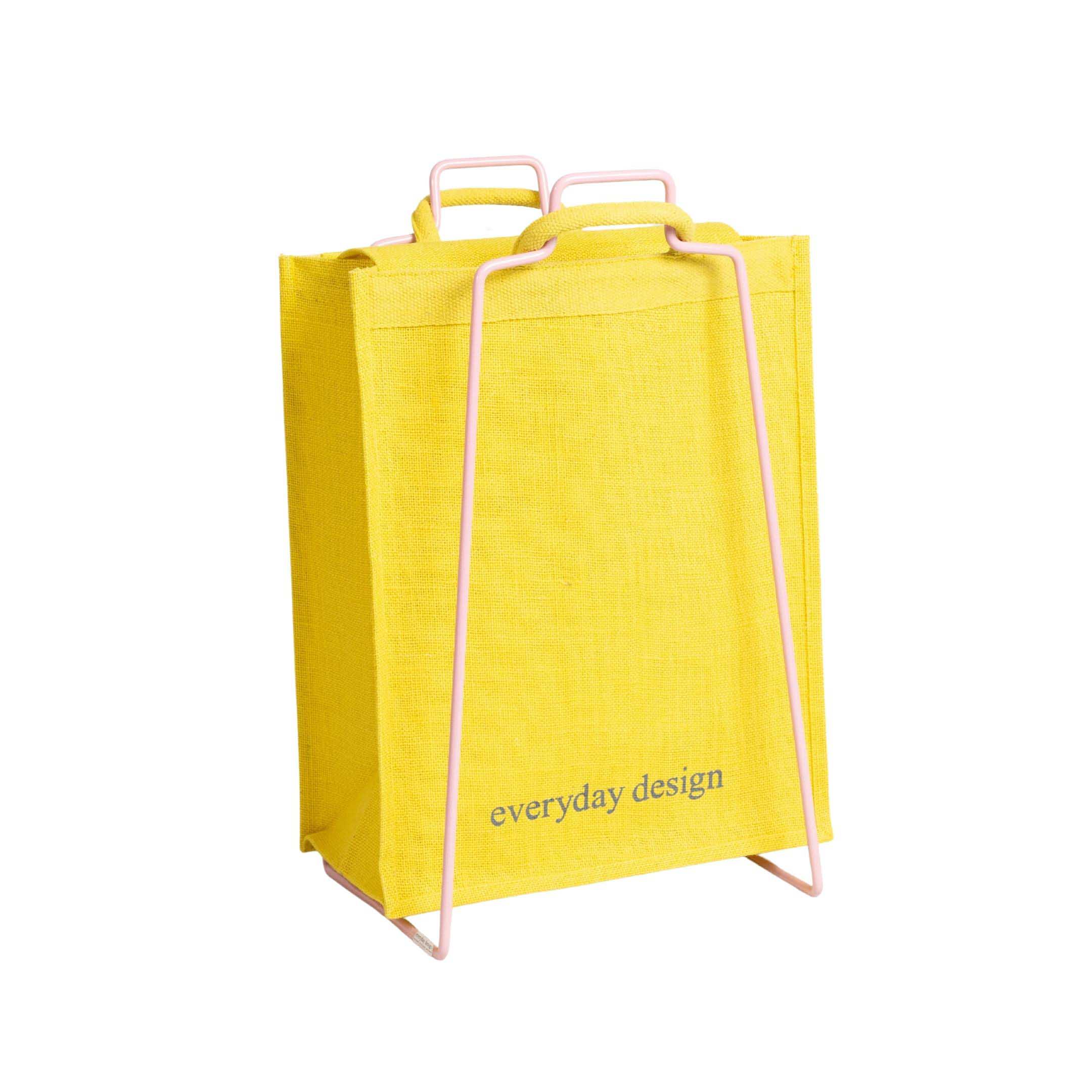 HELSINKI - Papiertütenhalter rosa mit Jutetasche