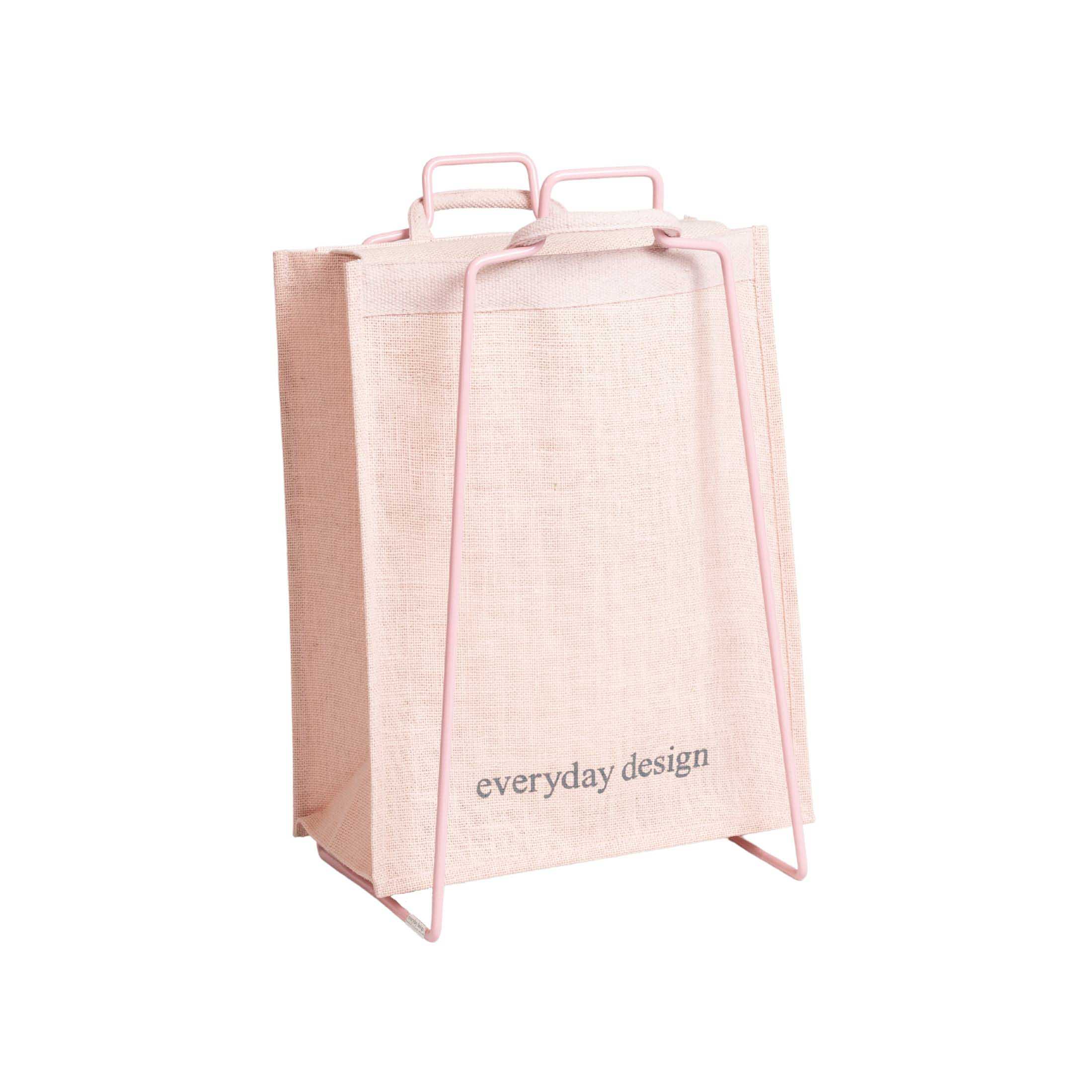 HELSINKI - Papiertütenhalter rosa mit Jutetasche
