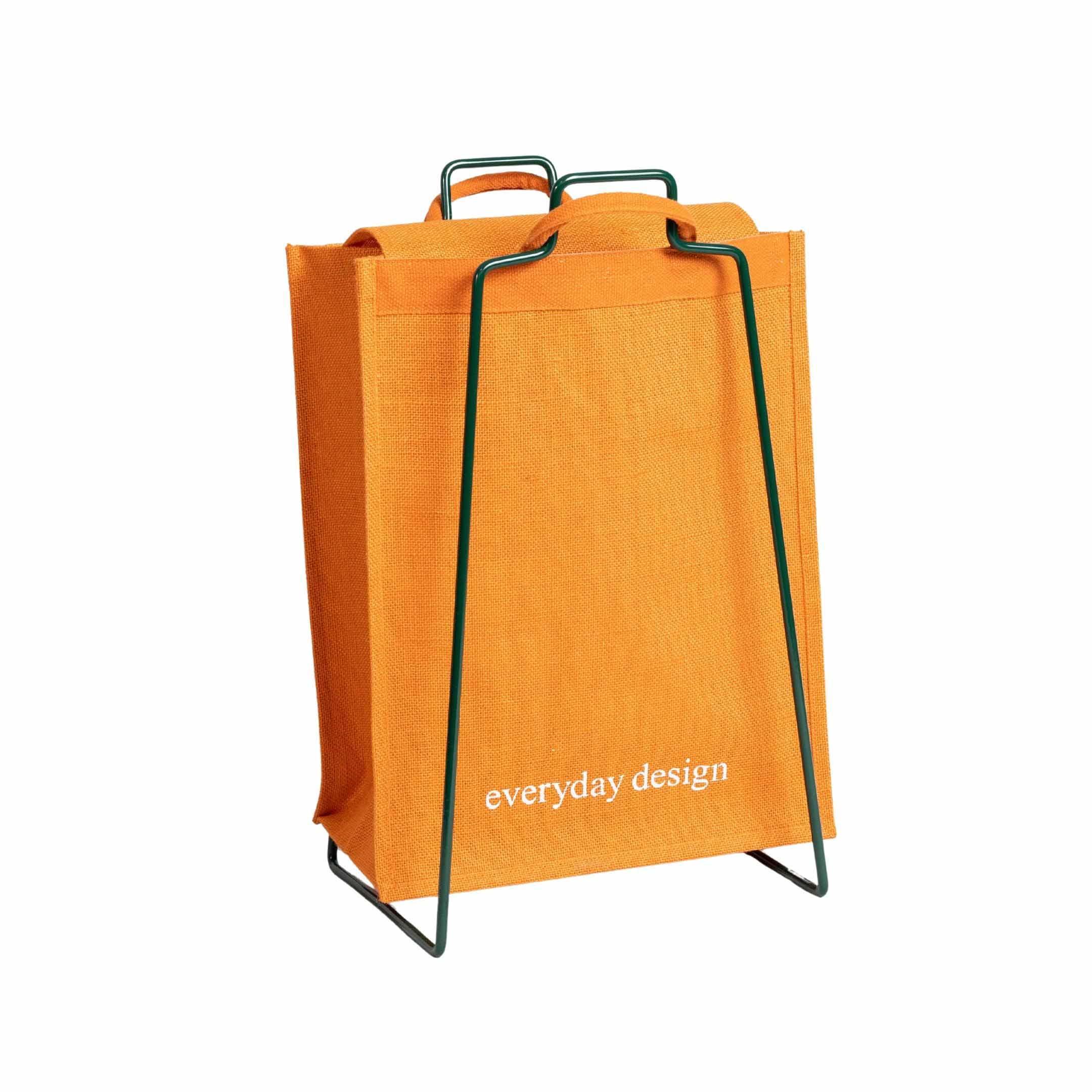 HELSINKI - Papiertütenhalter moosgrün mit Jutetasche