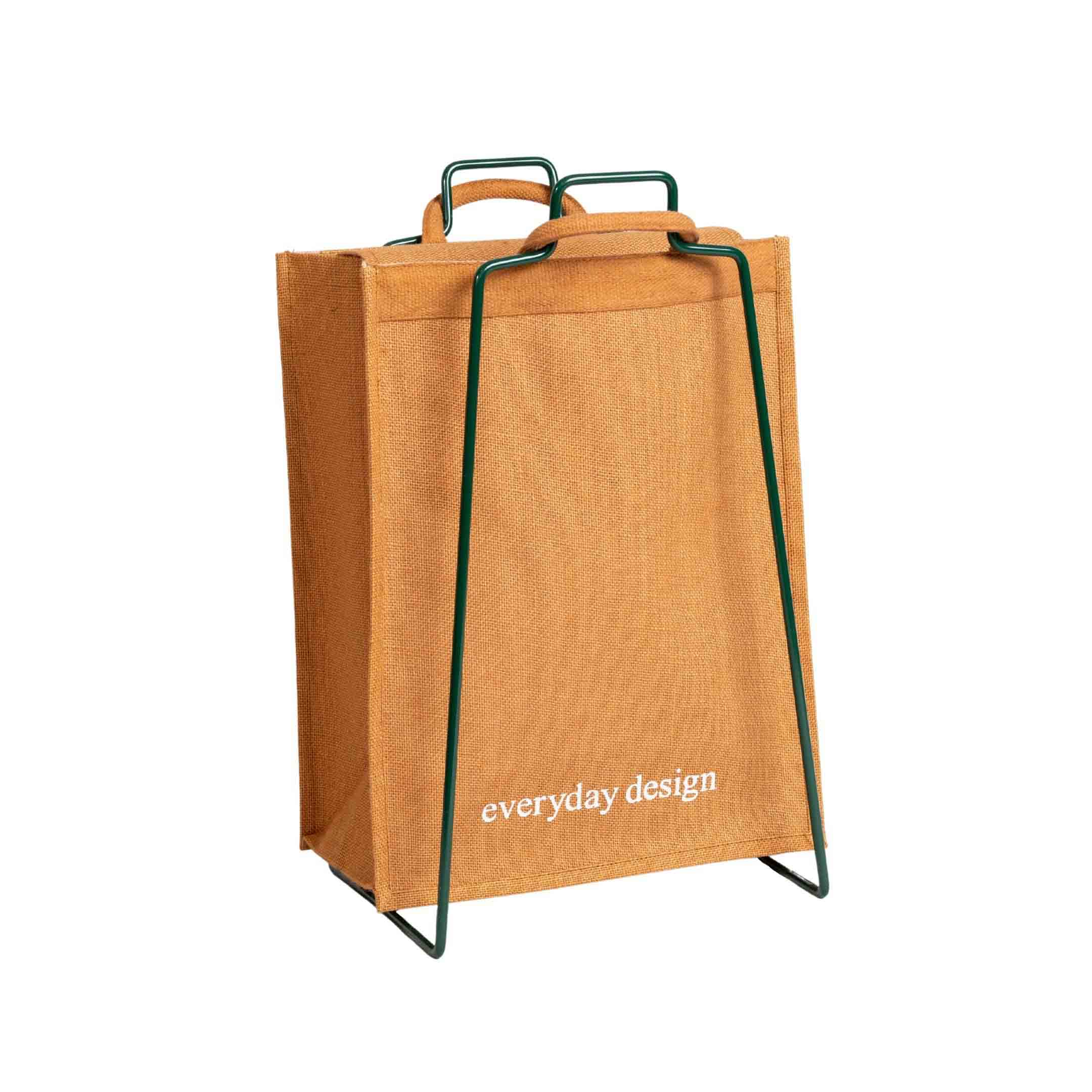 HELSINKI - Papiertütenhalter moosgrün mit Jutetasche