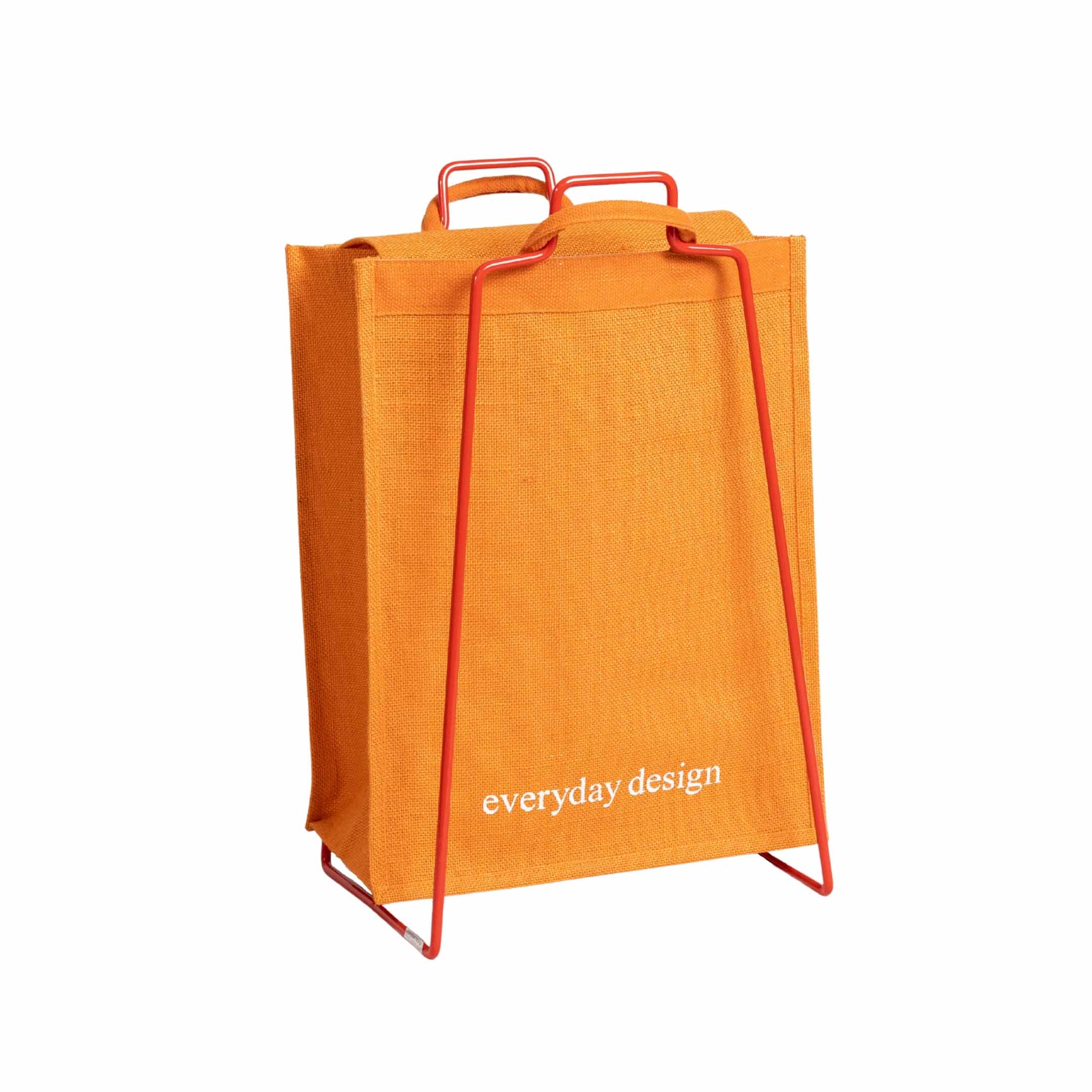 HELSINKI-Papiertütenhalter rot mit Jutetasche