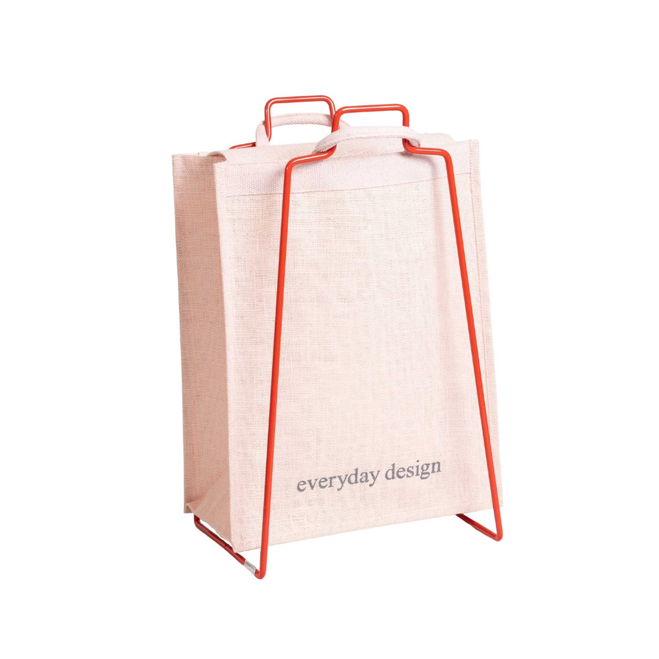 HELSINKI-Papiertütenhalter rot mit Jutetasche