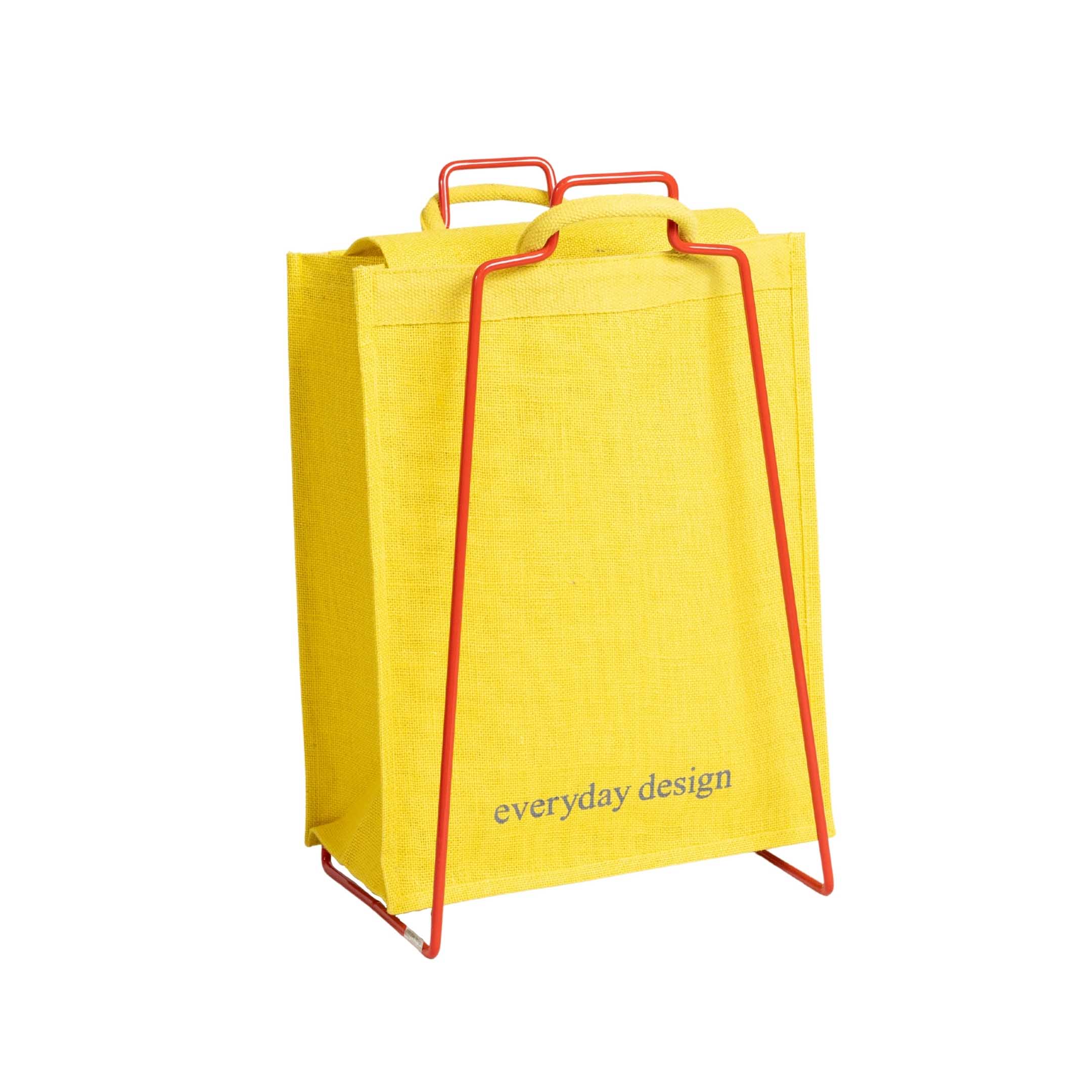 HELSINKI-Papiertütenhalter rot mit Jutetasche