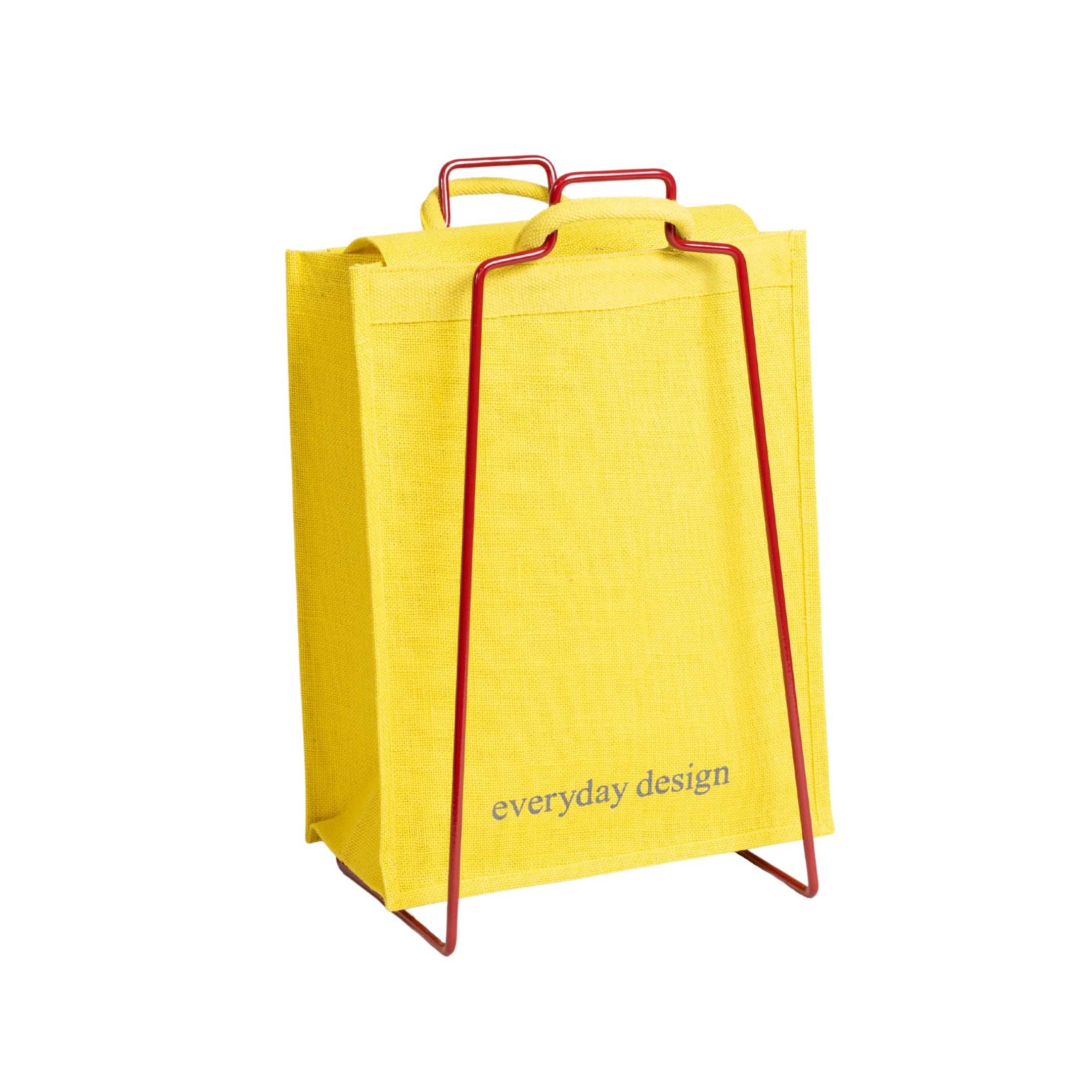 HELSINKI Papiertütenhalter Rubinrot + HELSINKI-Jutetasche