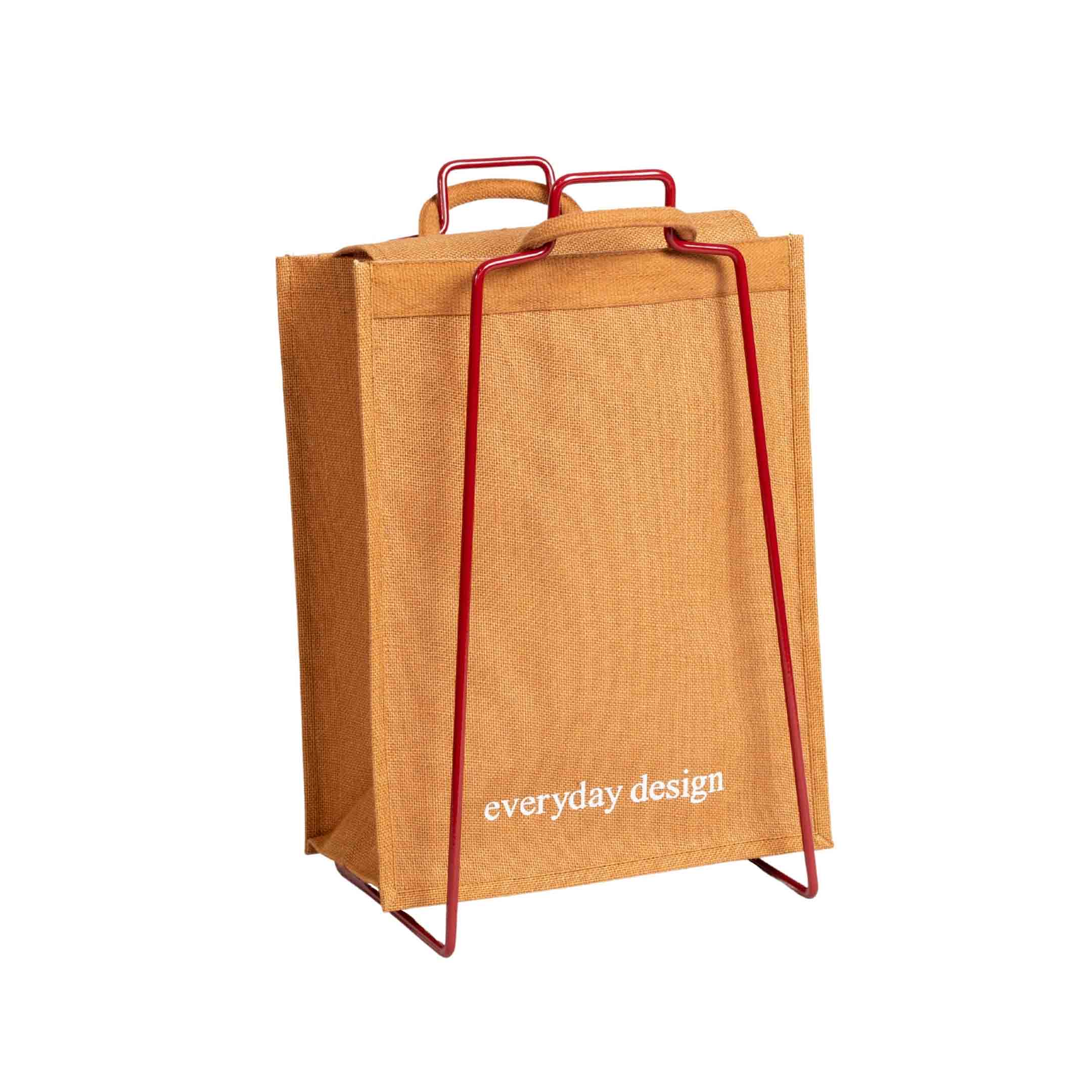 HELSINKI Papiertütenhalter Rubinrot + HELSINKI-Jutetasche