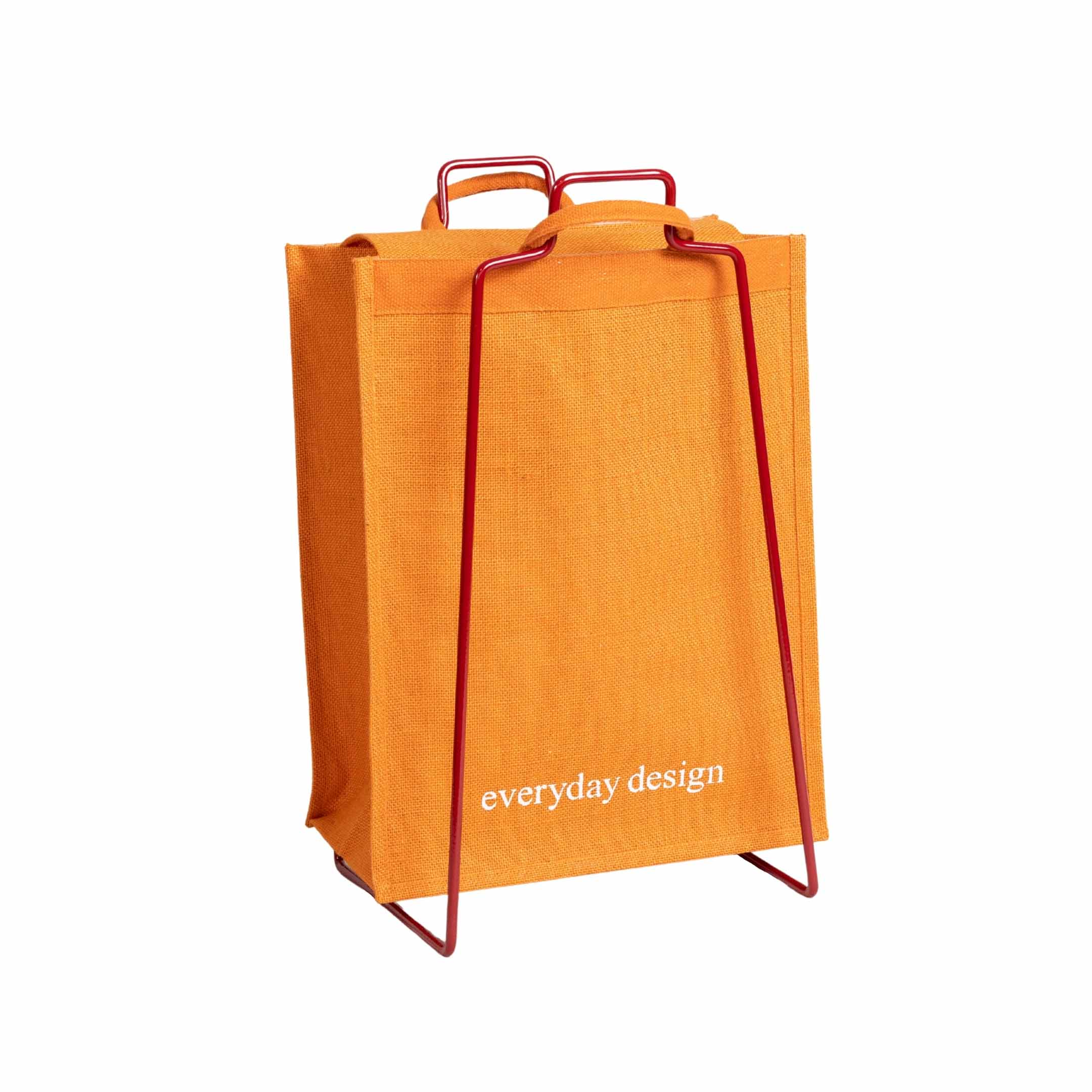 HELSINKI Papiertütenhalter Rubinrot + HELSINKI-Jutetasche