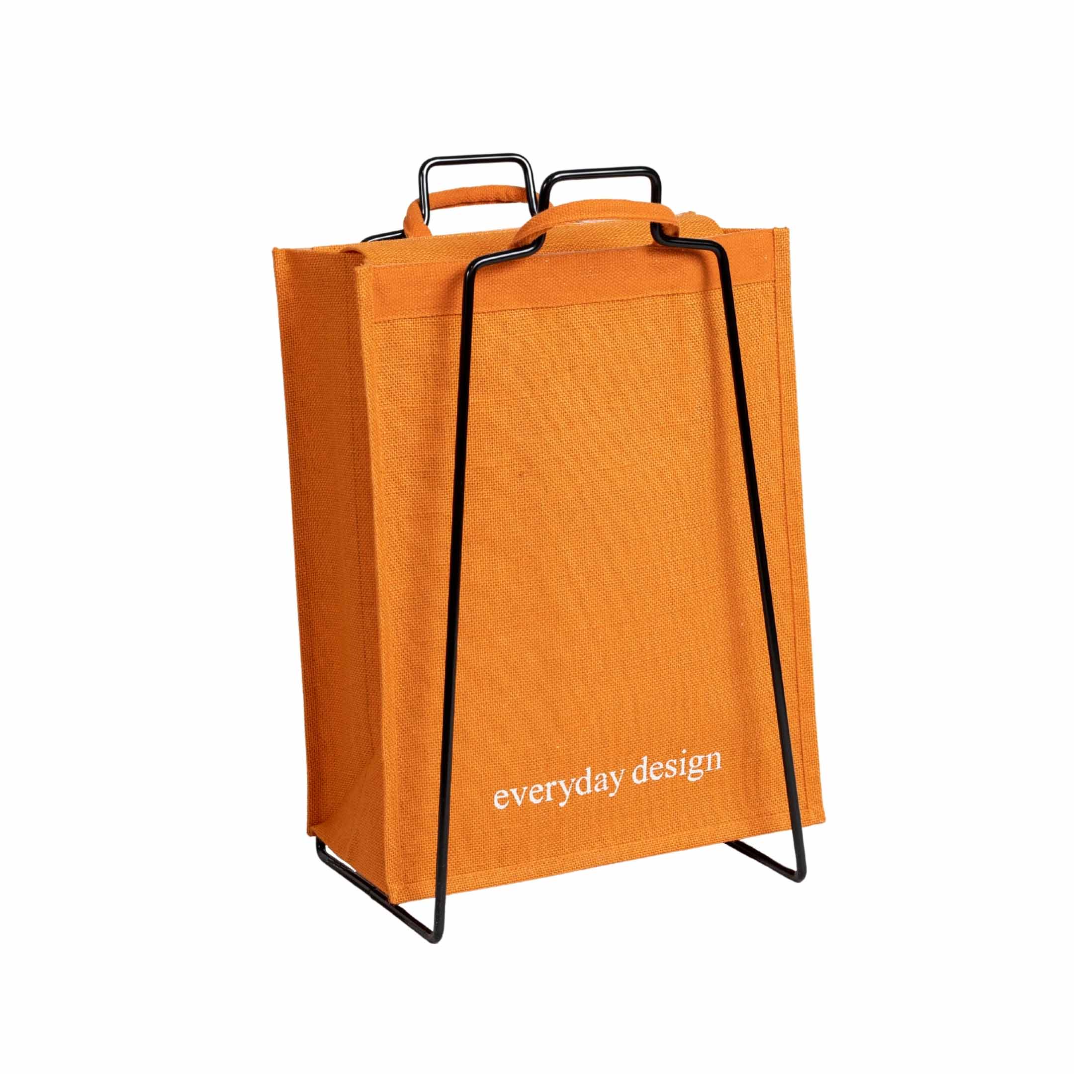 HELSINKI-Papiertütenhalter schwarz mit Jutetasche