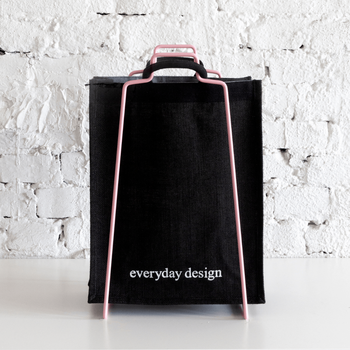 HELSINKI - Papiertütenhalter rosa mit Jutetasche