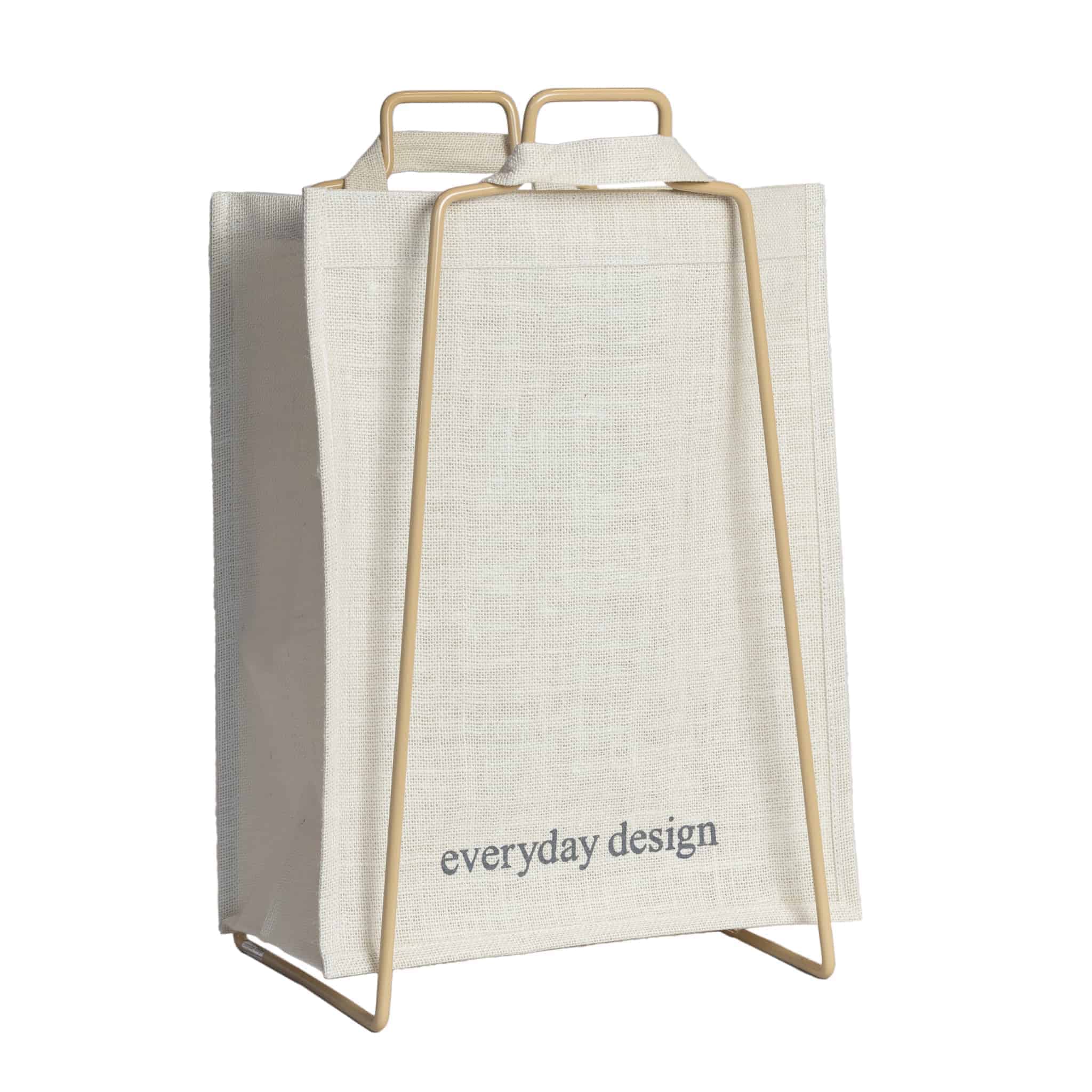 HELSINKI-Papiertütenhalter beige mit Jutetasche