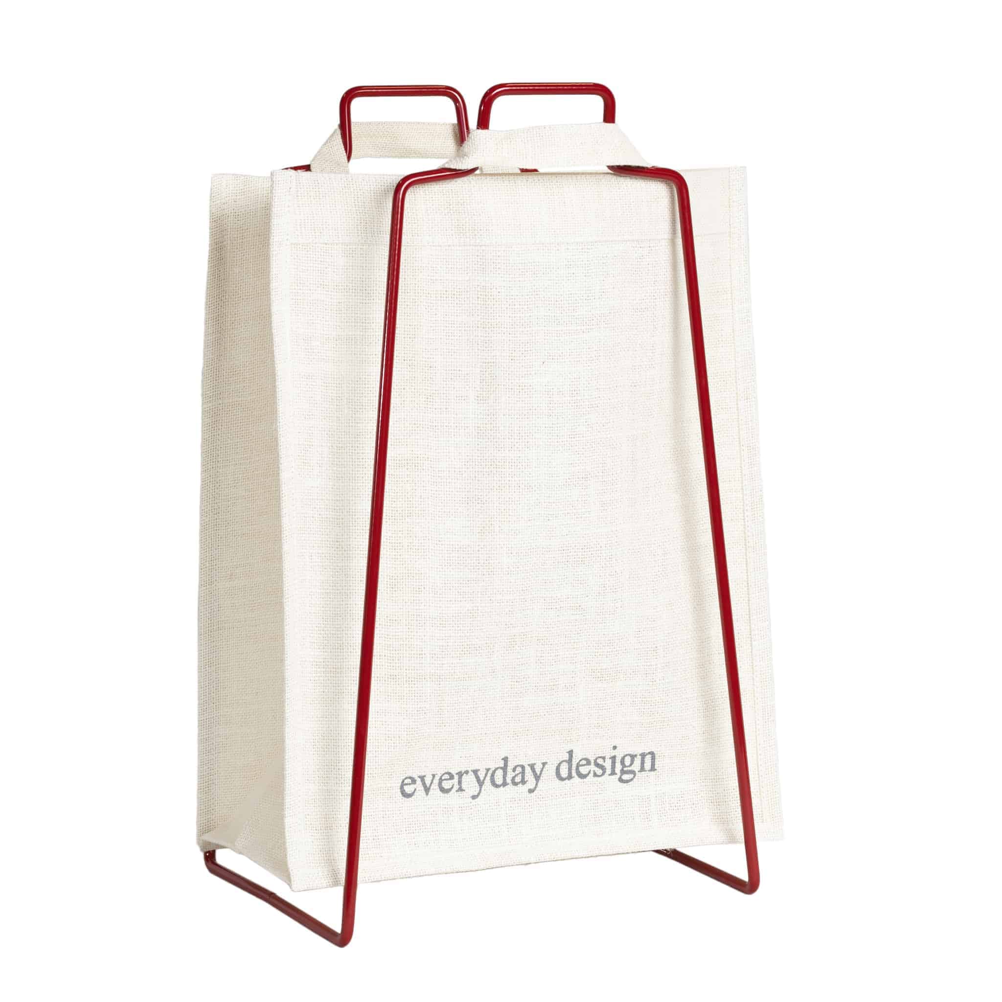 HELSINKI Papiertütenhalter Rubinrot + HELSINKI-Jutetasche