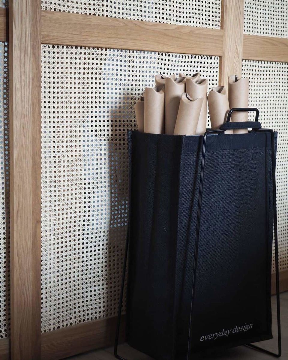 TURKU XL - Recyclinghalter Schwarz + XL-Tasche