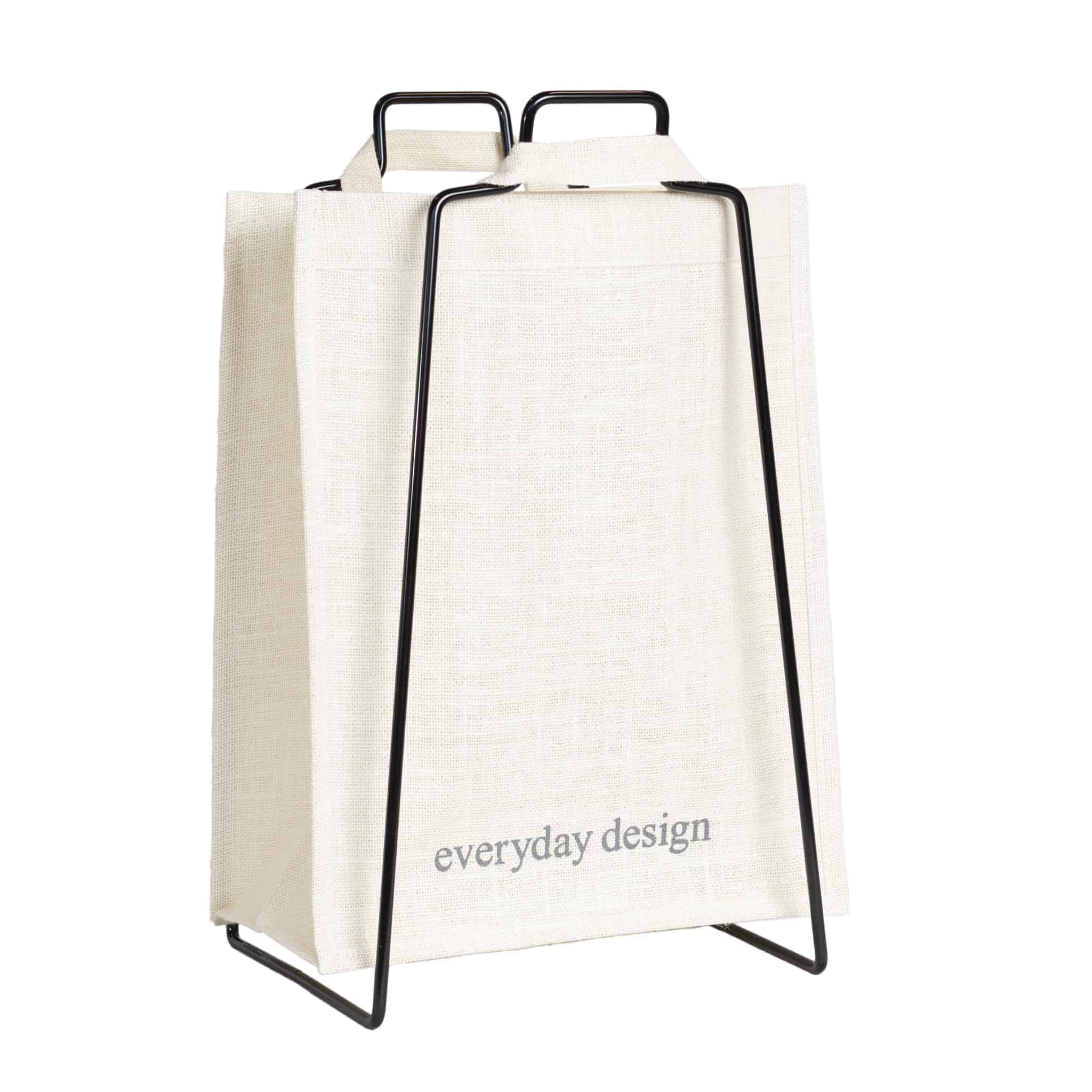 HELSINKI-Papiertütenhalter schwarz mit Jutetasche