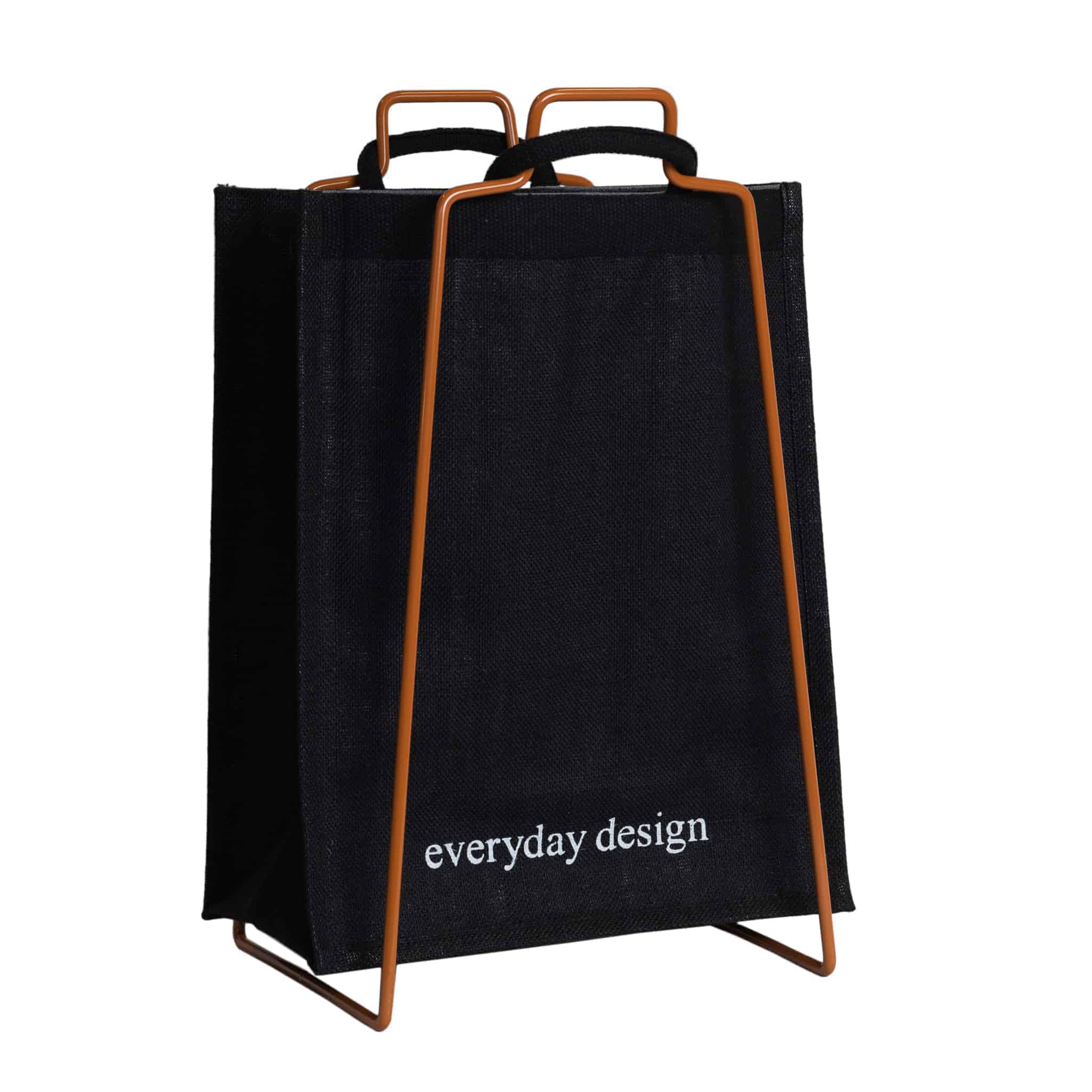 HELSINKI-Papiertütenhalter karamellbraun mit Jutetasche