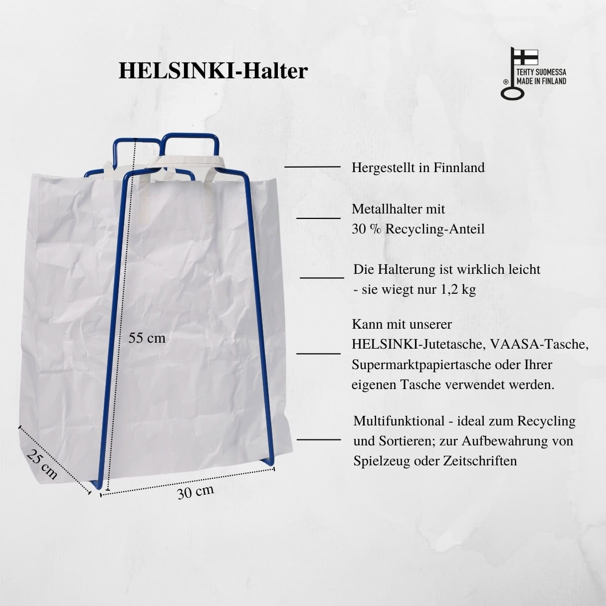HELSINKI Papiertütenhalter blau