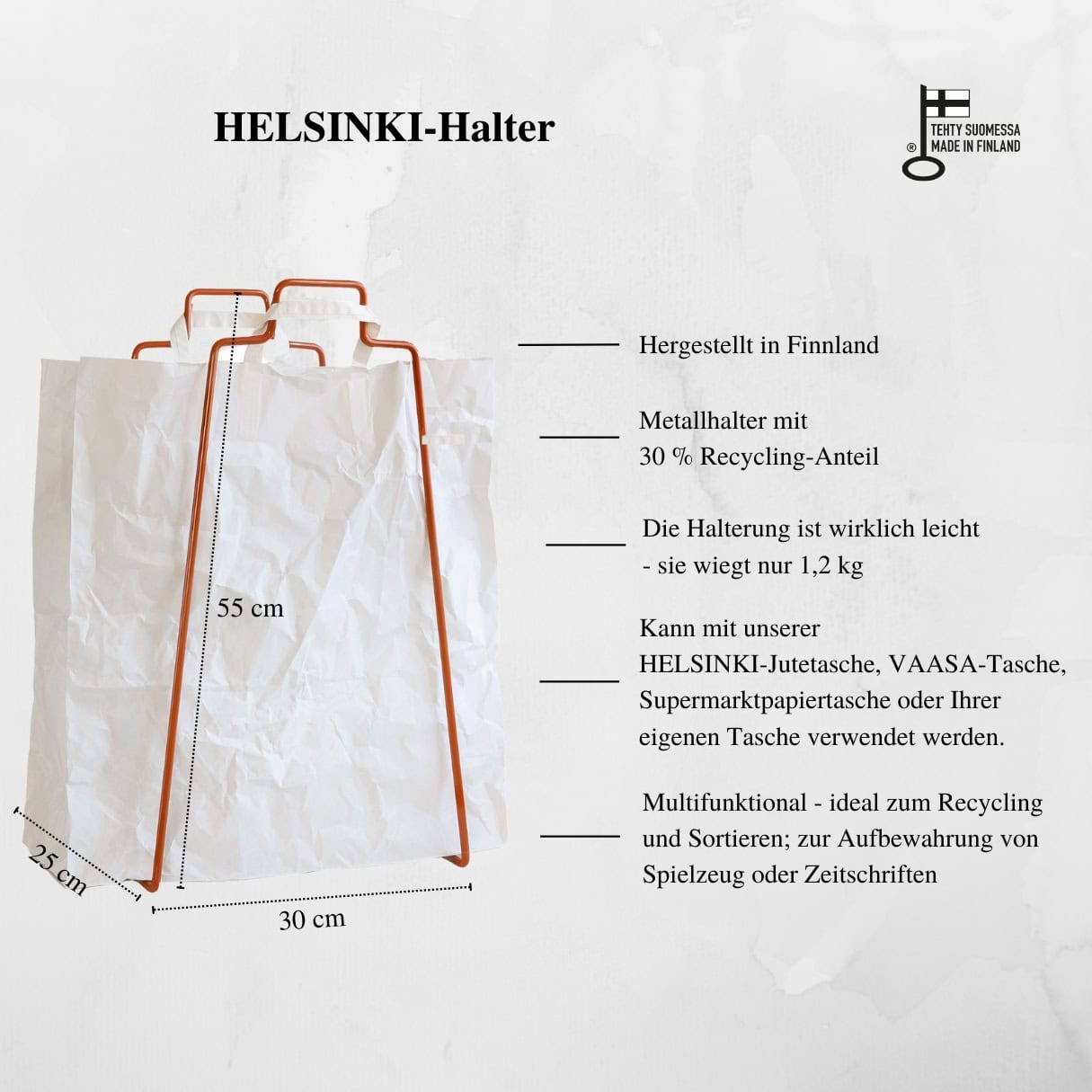 HELSINKI-Papiertütenhalter karamellbraun