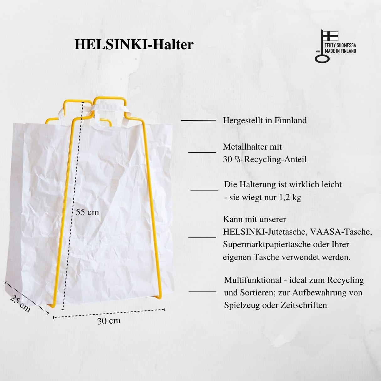 HELSINKI-Papiertütenhalter gelb