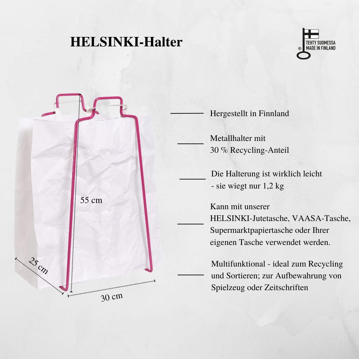 HELSINKI - Papiertütenhalter himbeerrot