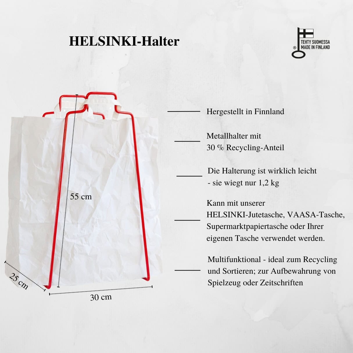 HELSINKI-Papiertütenhalter rot