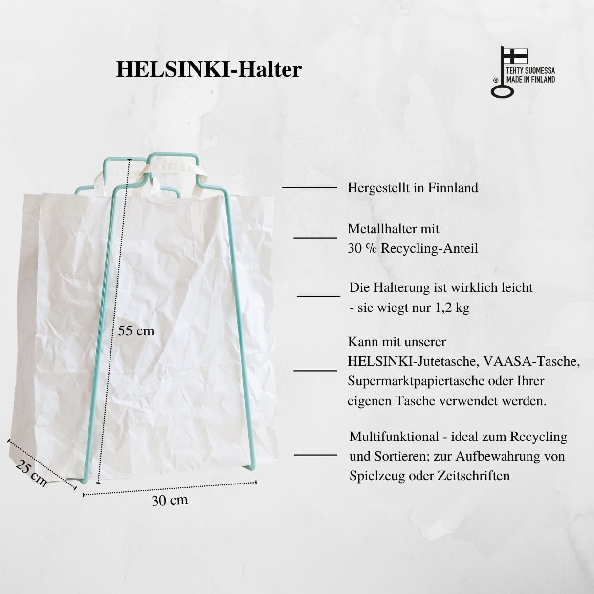 HELSINKI-Papiertütenhalter türkis﻿