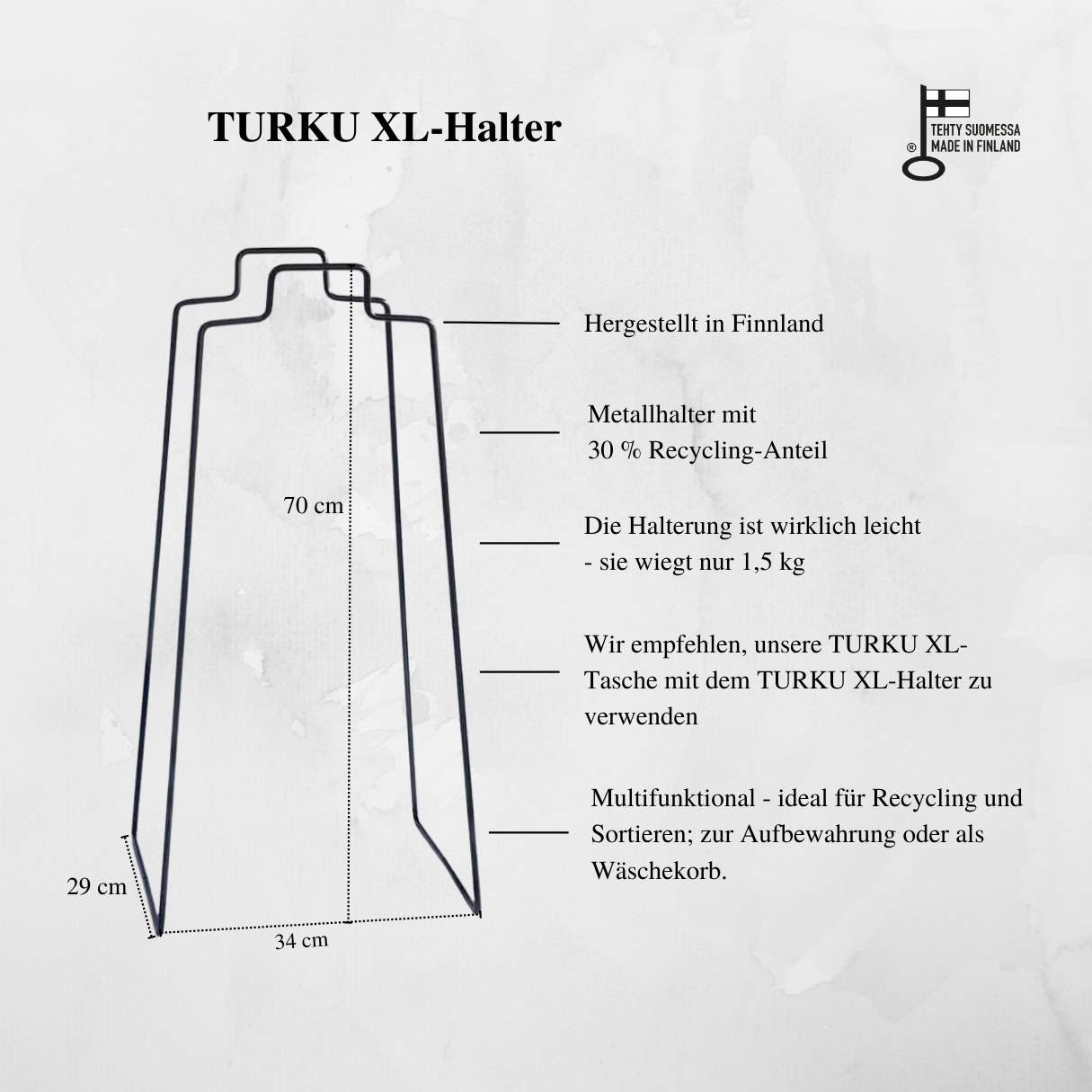 TURKU XL-Halter schwarz