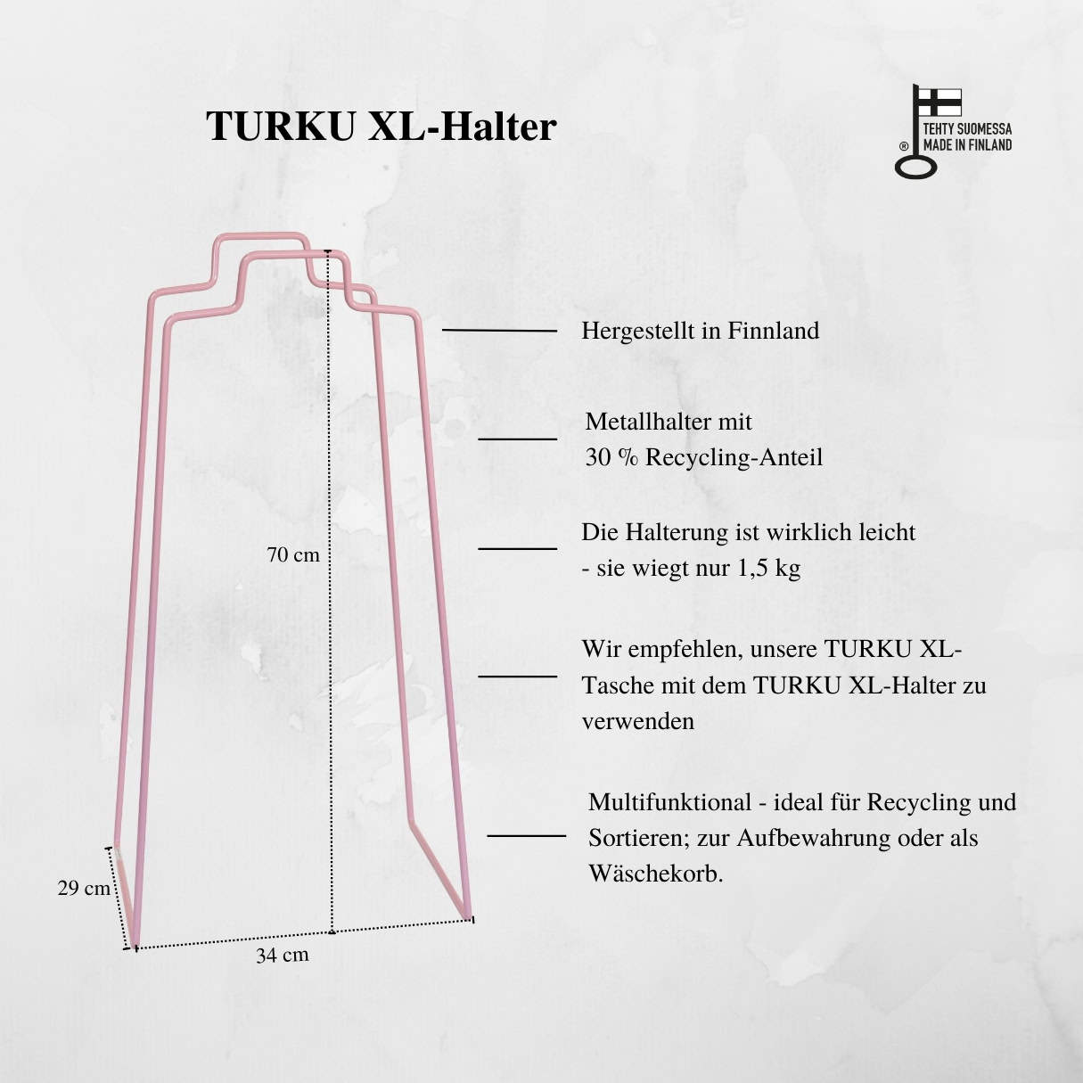 TURKU XL-Halter ﻿rosa