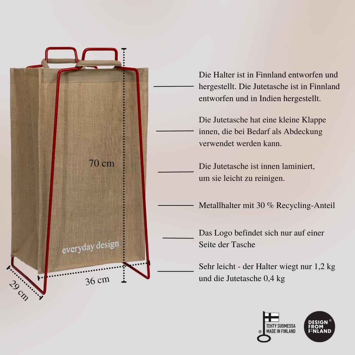 TURKU XL-Halter rot + TURKU XL-Tasche