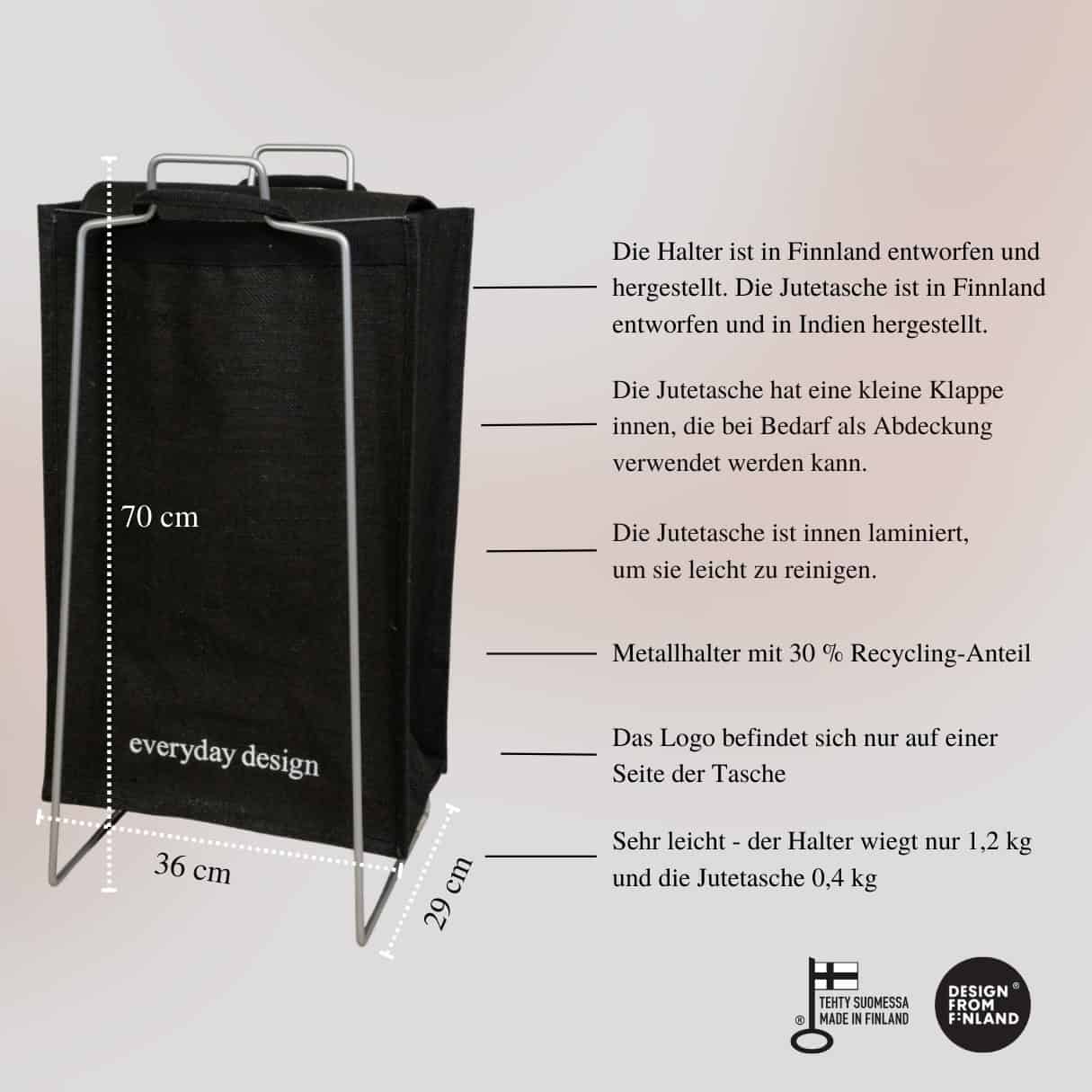 TURKU XL-Halter silber + TURKU XL-Tasche