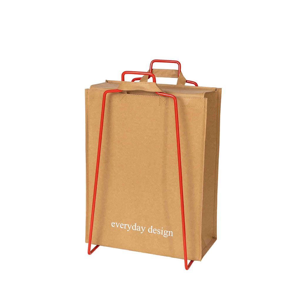 HELSINKI-Papiertütenhalter rot und eine waschbare Papiertasche