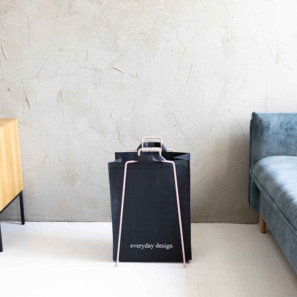 HELSINKI-Papiertütenhalter rosa und eine waschbare Papiertasche