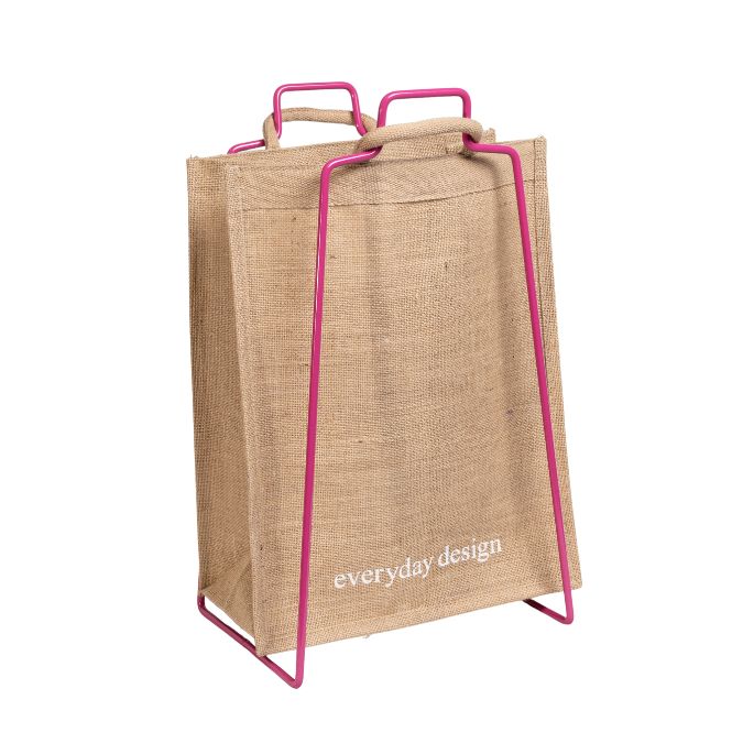 HELSINKI - Papiertütenhalter himbeerrot mit Jutetasche