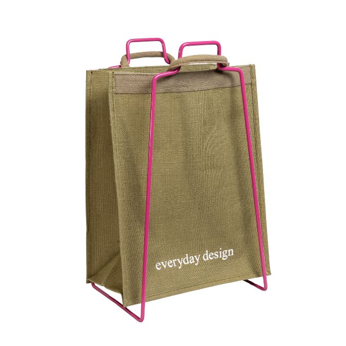 HELSINKI - Papiertütenhalter himbeerrot mit Jutetasche